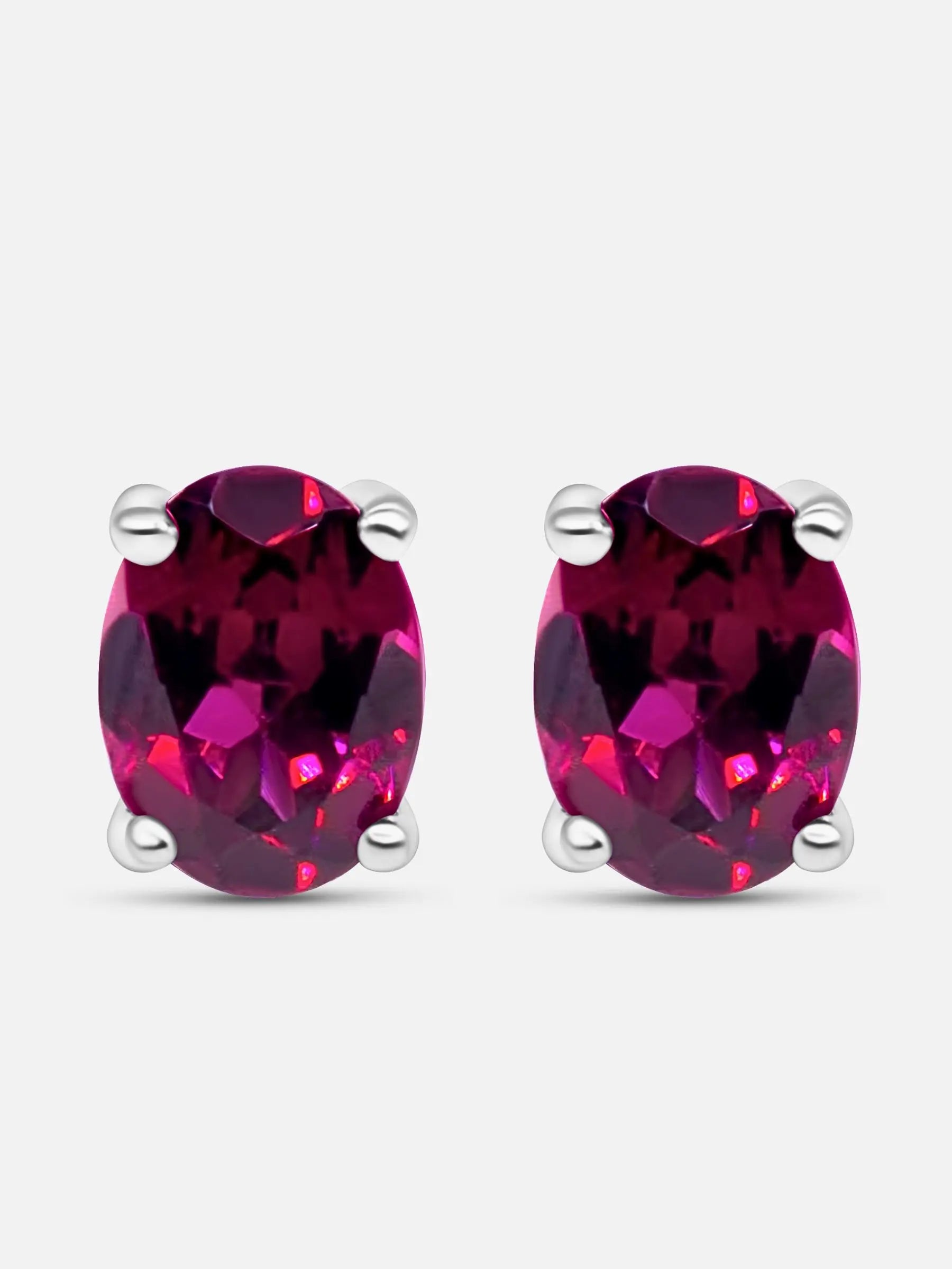 Ruby Silver Earrings 1ct - AMBER JONES