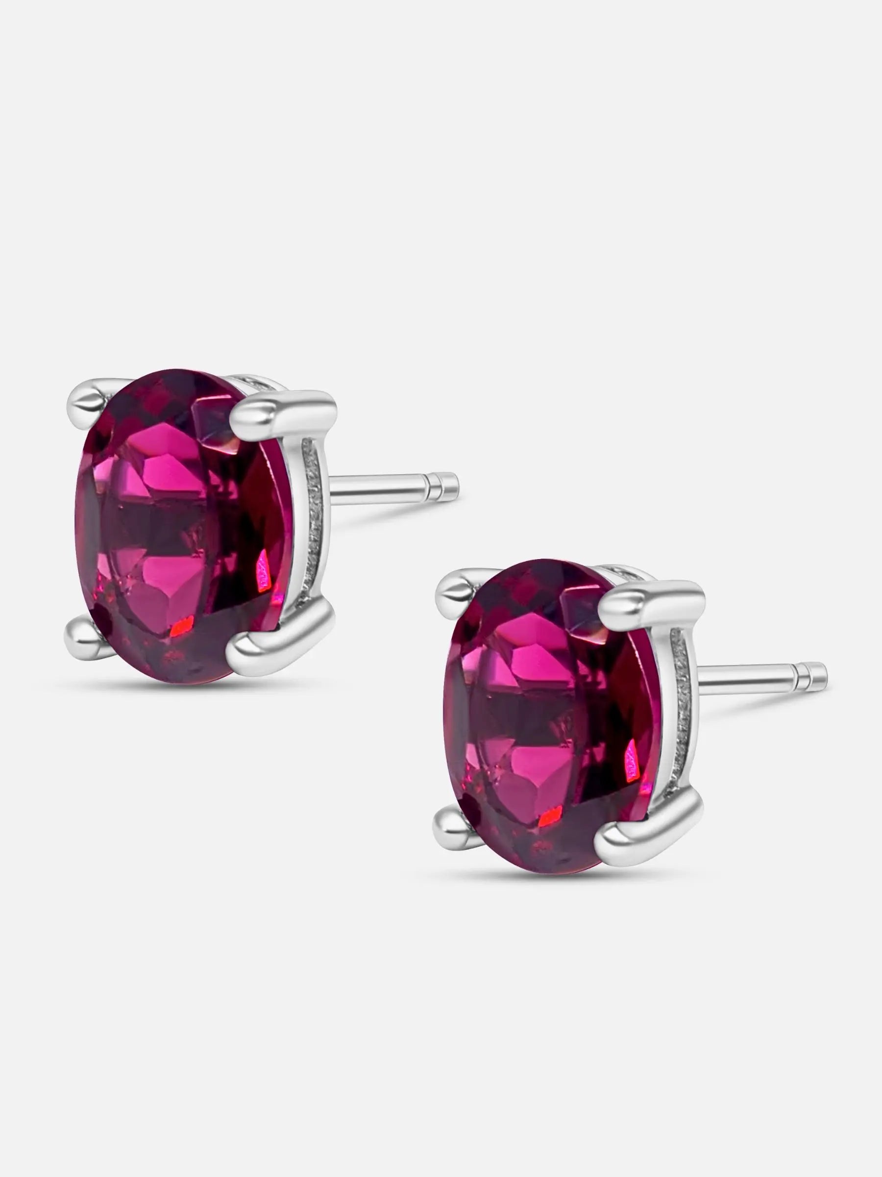 Ruby Silver Earrings 1ct - AMBER JONES
