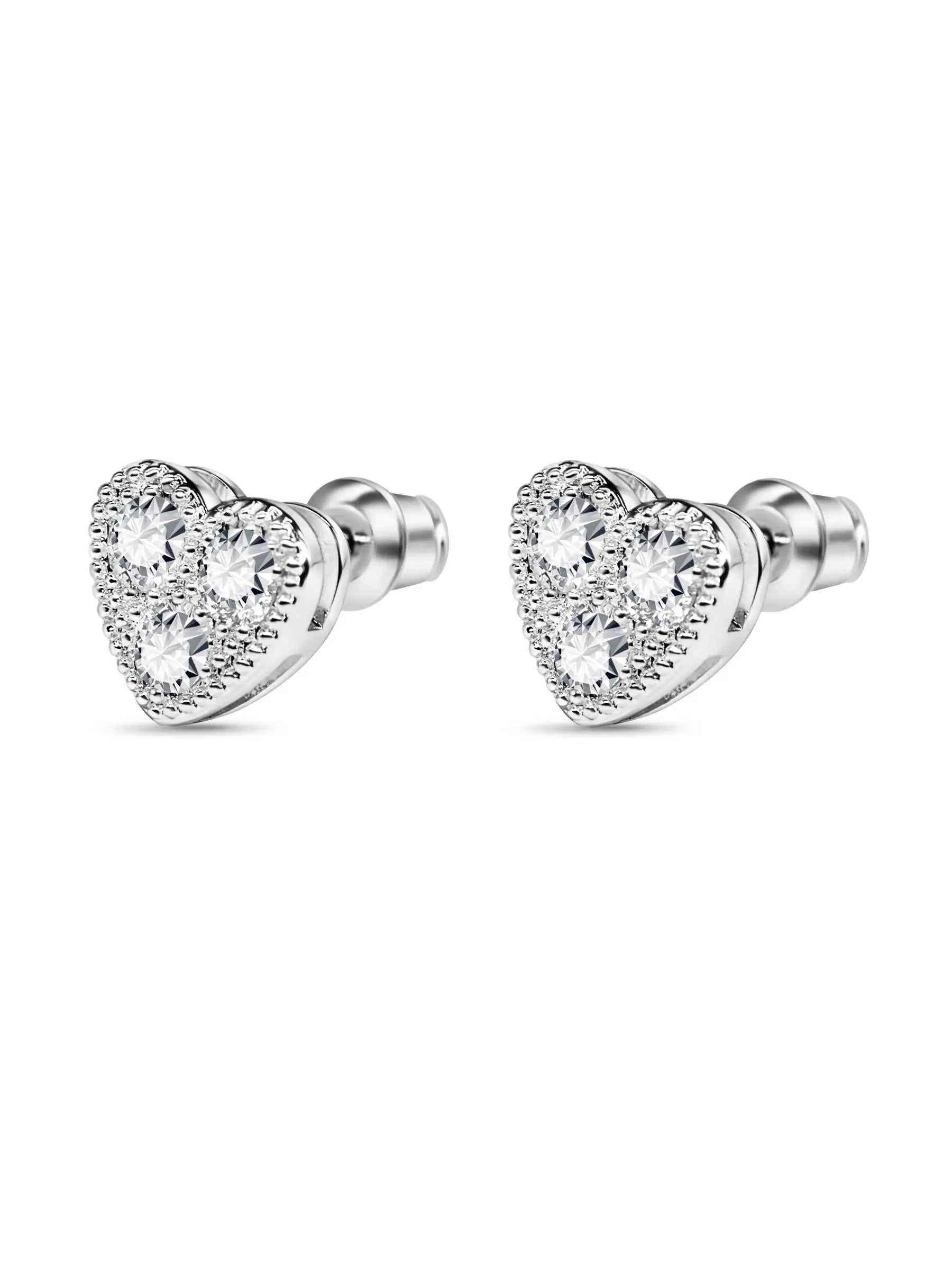 Silver Heart Earrings - AMBER JONES