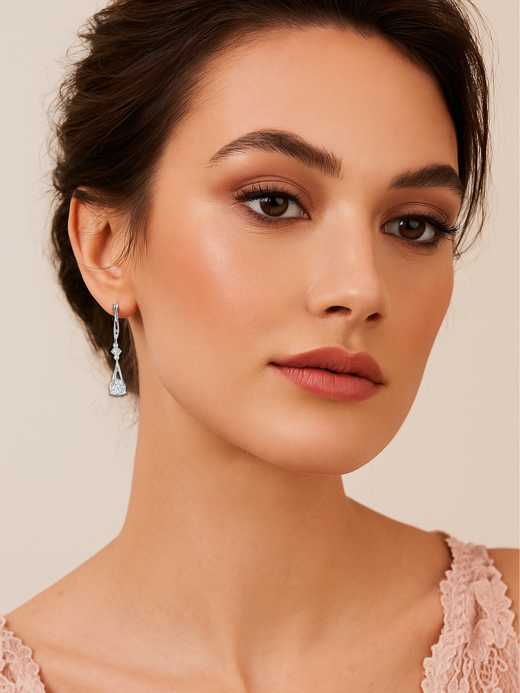 Silver Crystal Drop Earrings