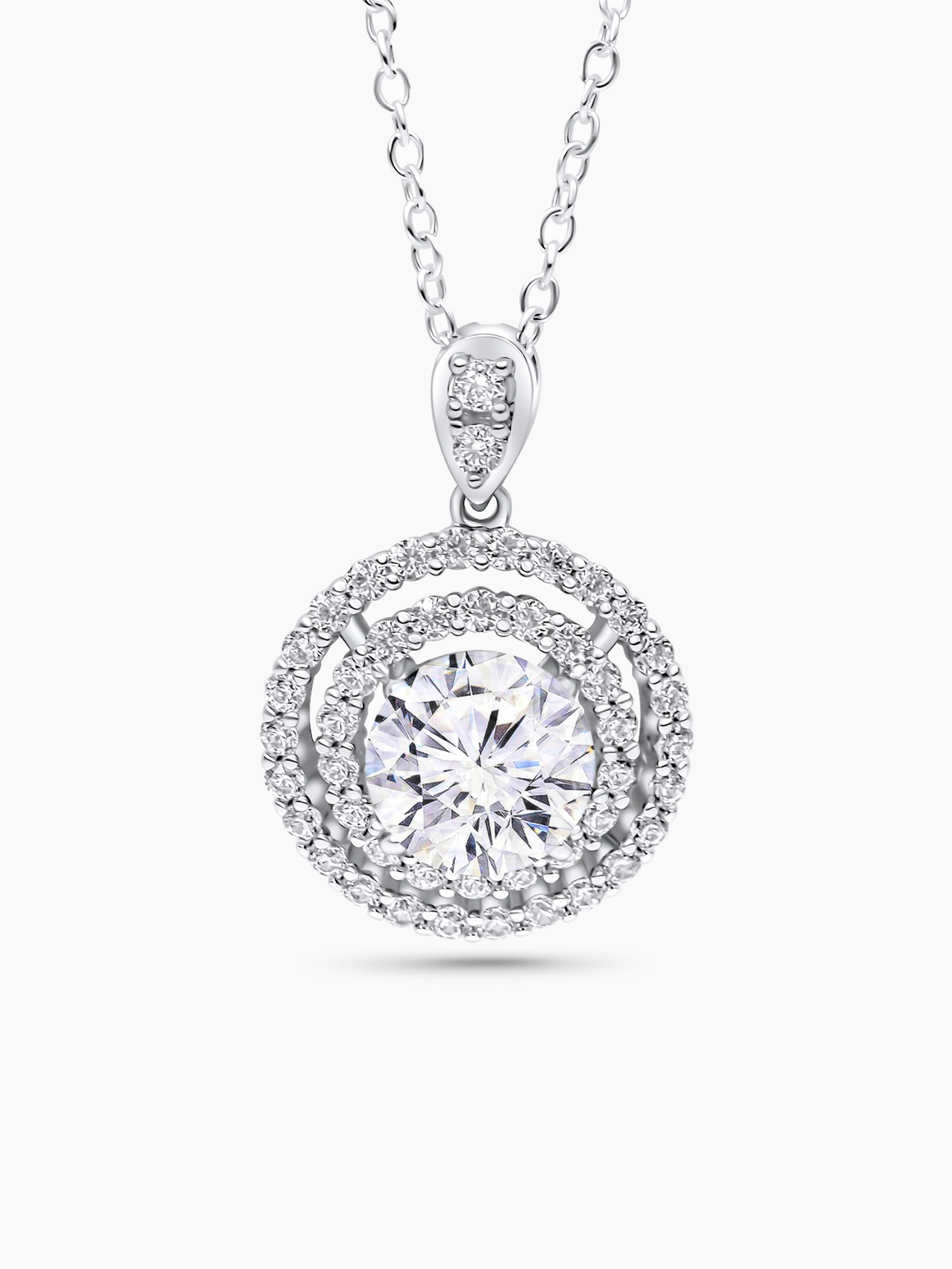 Silver Moissanite Necklace for Women