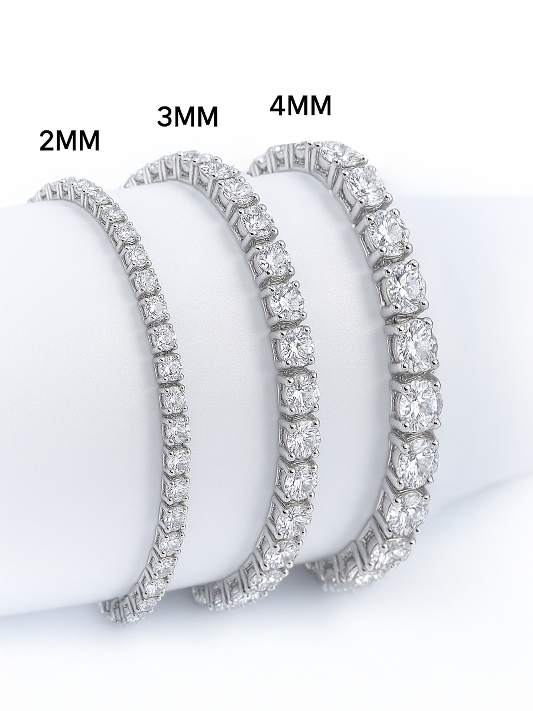 Tennis Bracelet 18K White Gold Plated