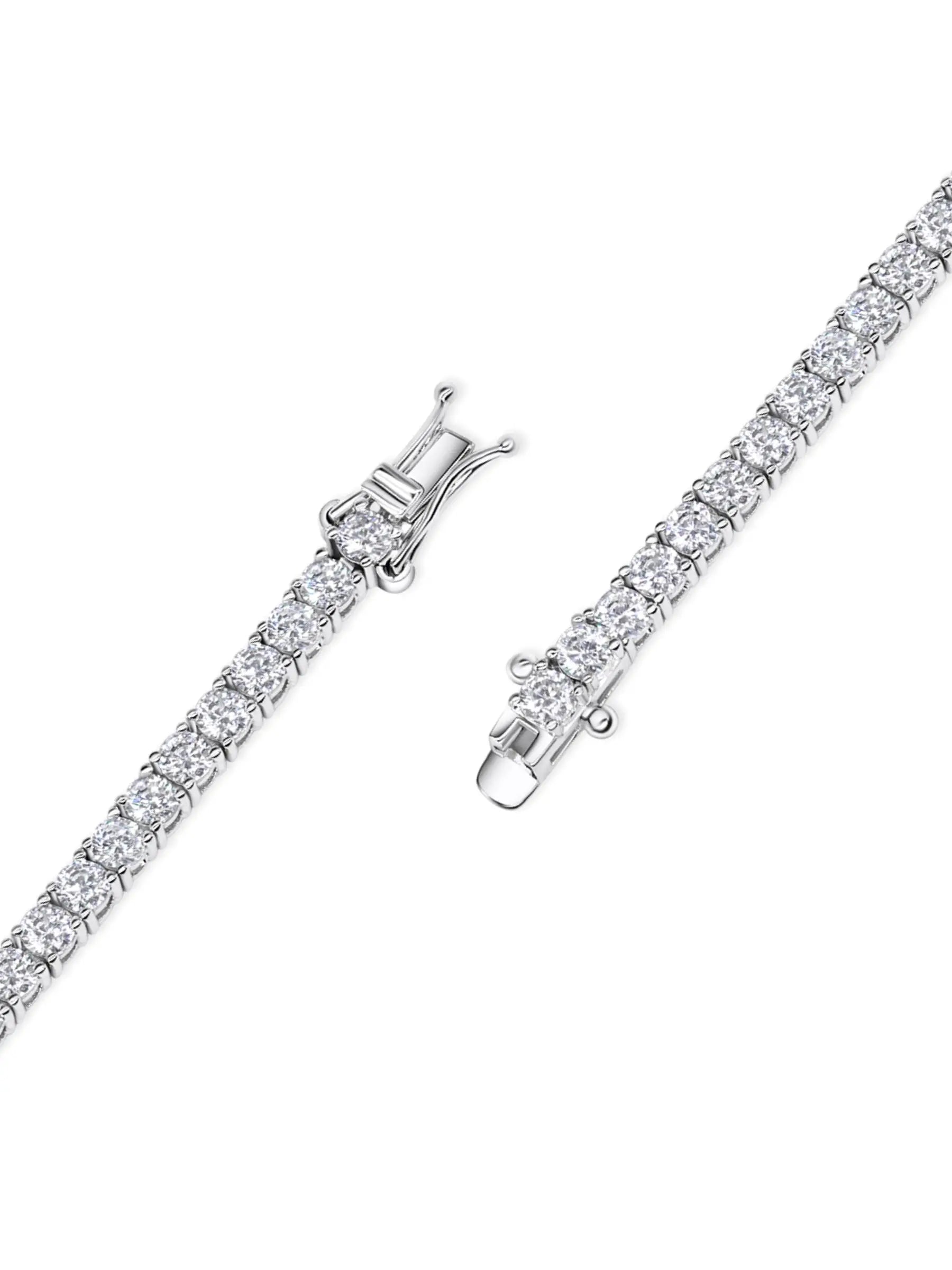 Sparkling Tennis Bracelet Rhodium Plated 925 Sterling Silver AMBER JONES