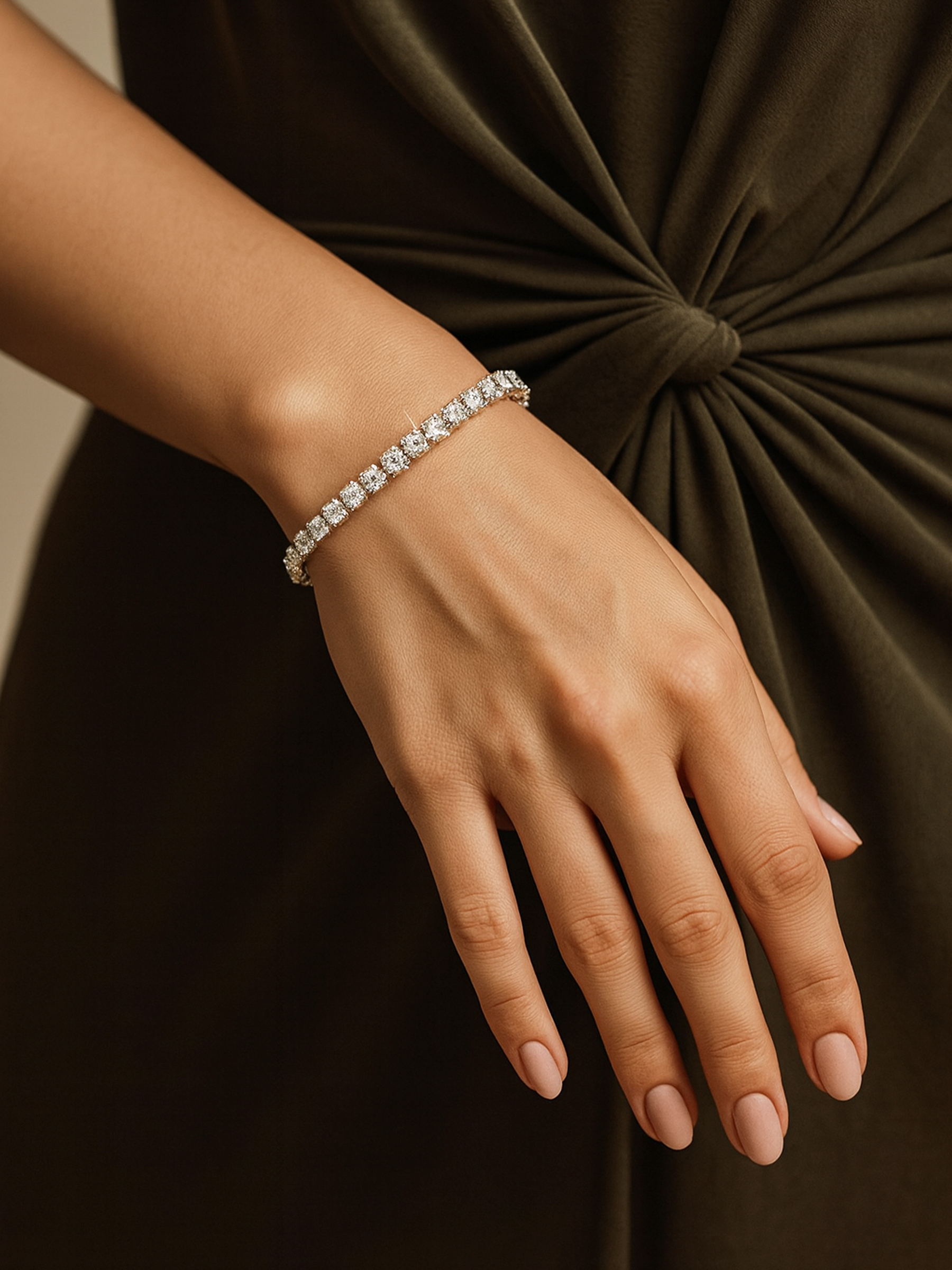 Sparkling Tennis Bracelet Rhodium Plated 925 Sterling Silver