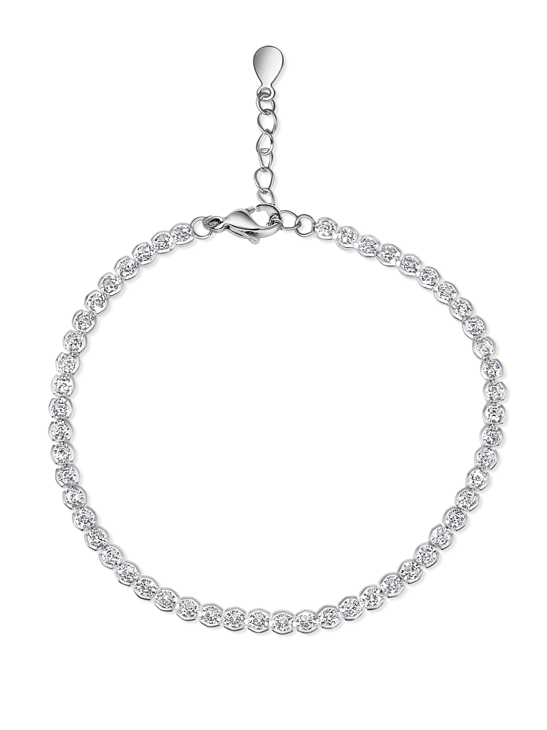Tennis Bracelet Sterling Silver Round