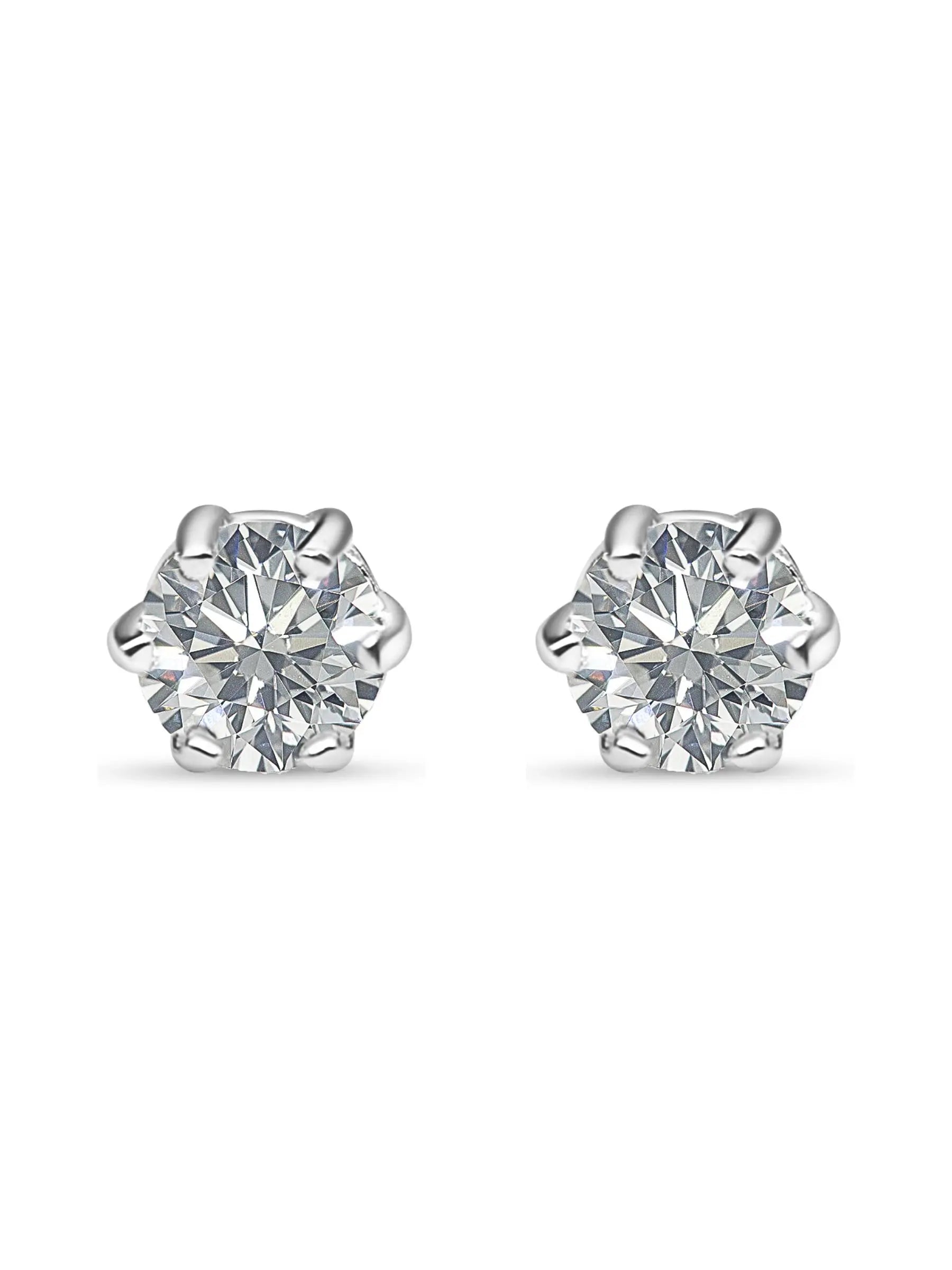 White Sapphire Stud Earrings - AMBER JONES