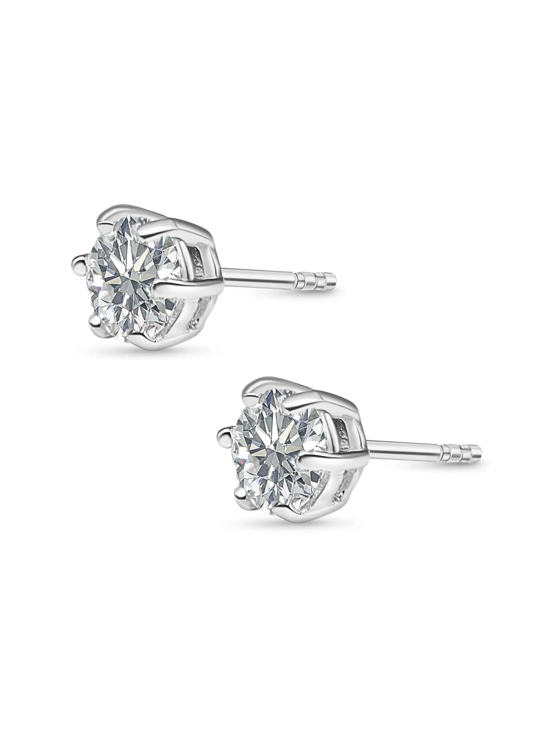 White Sapphire Stud Earrings - AMBER JONES