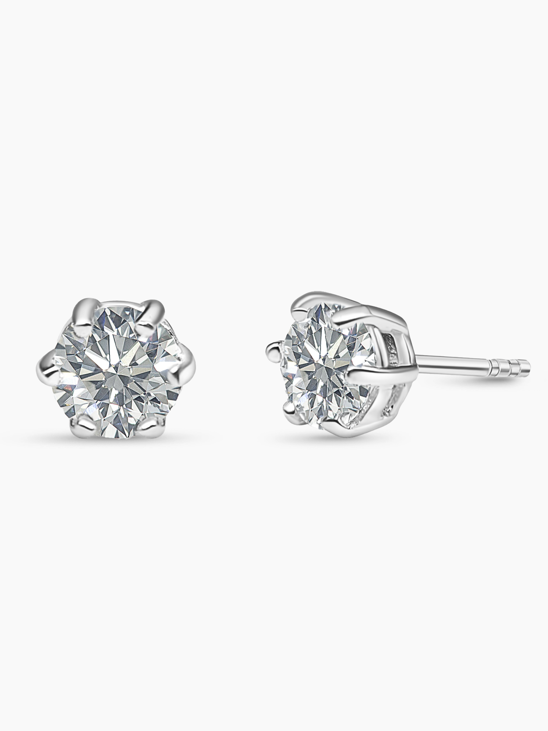 White Sapphire Stud Earrings