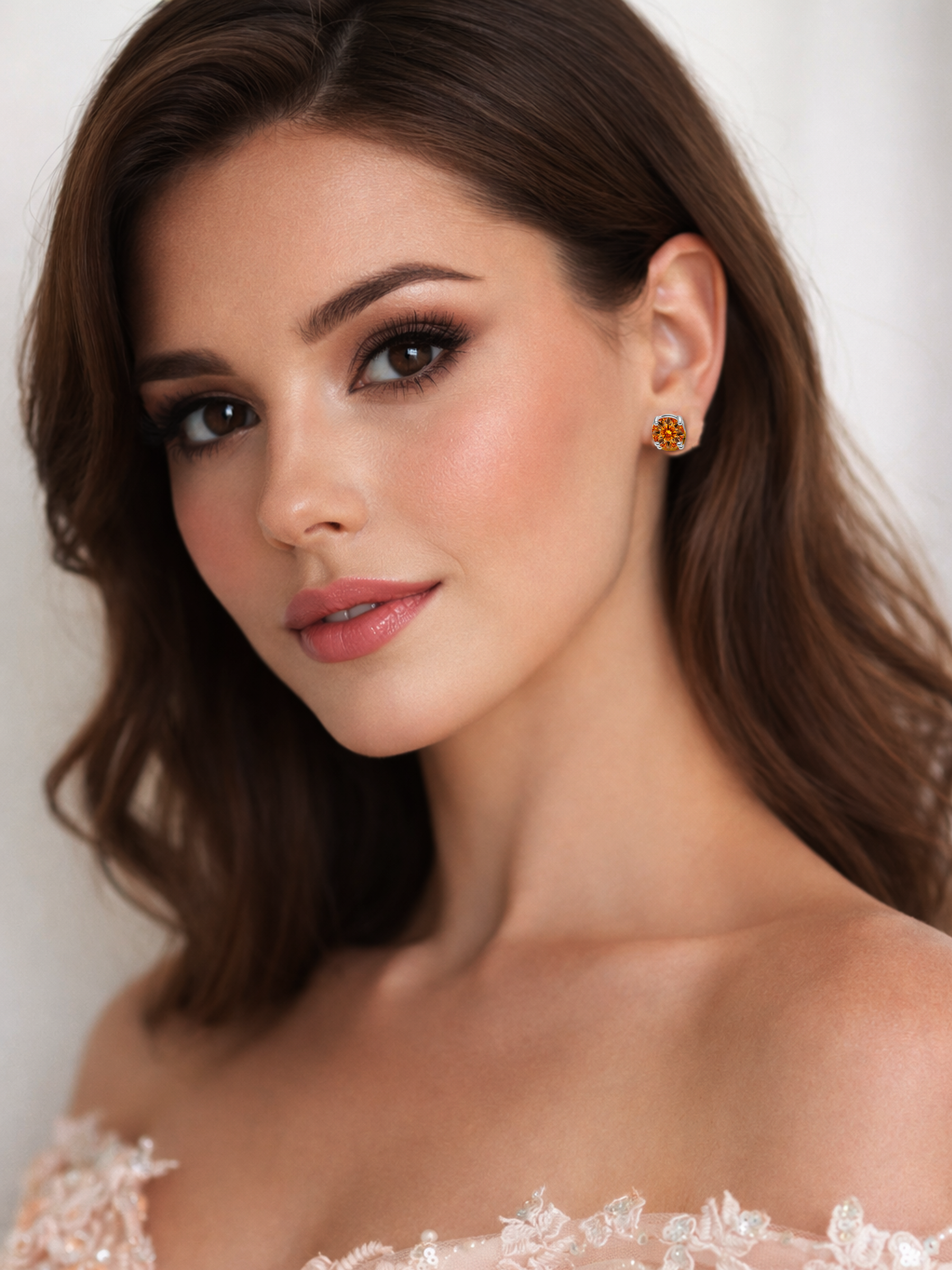 Yellow Topaz Stud Earrings 925 Sterling Silver