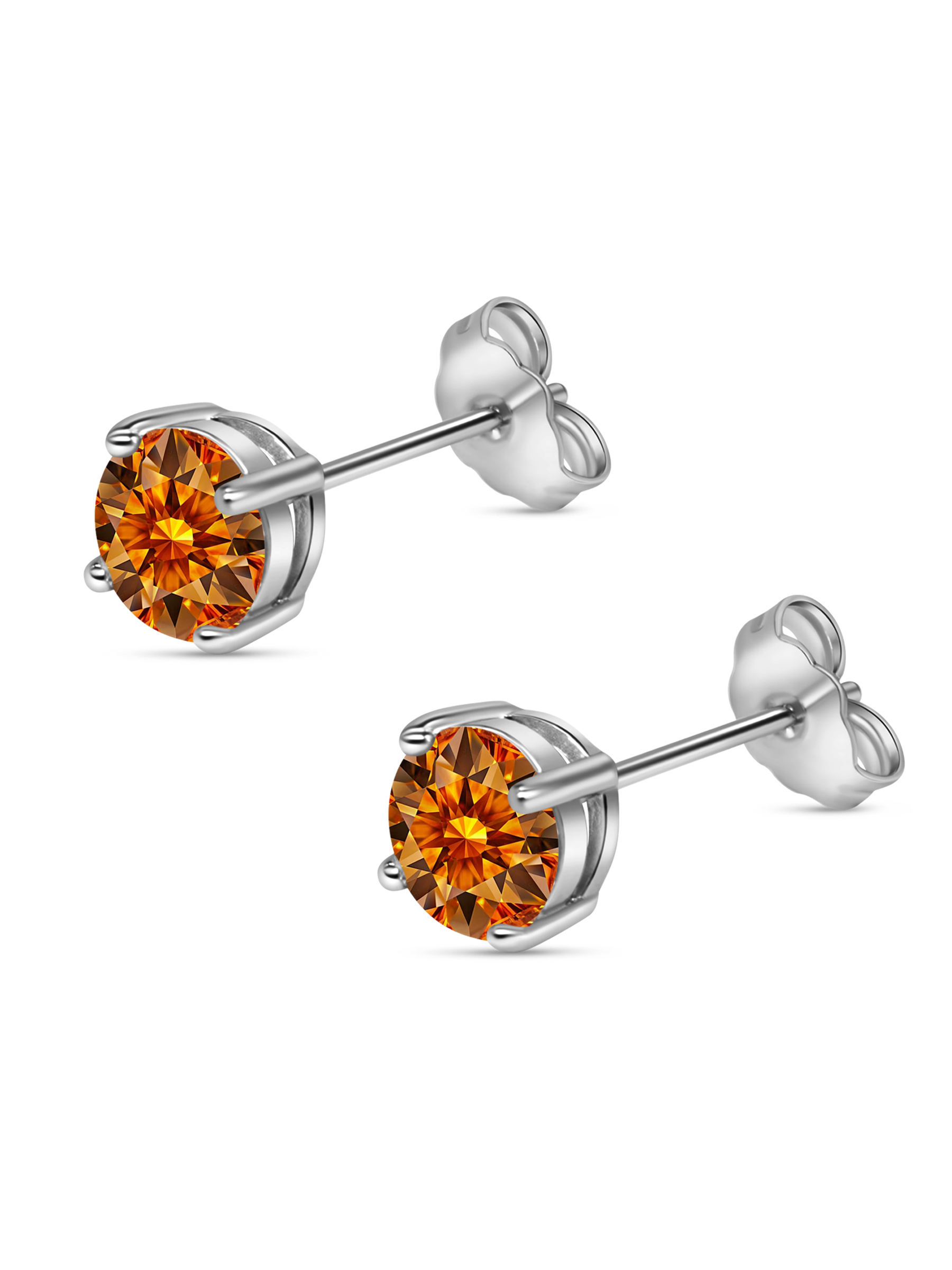 Yellow Topaz Stud Earrings 925 Sterling Silver