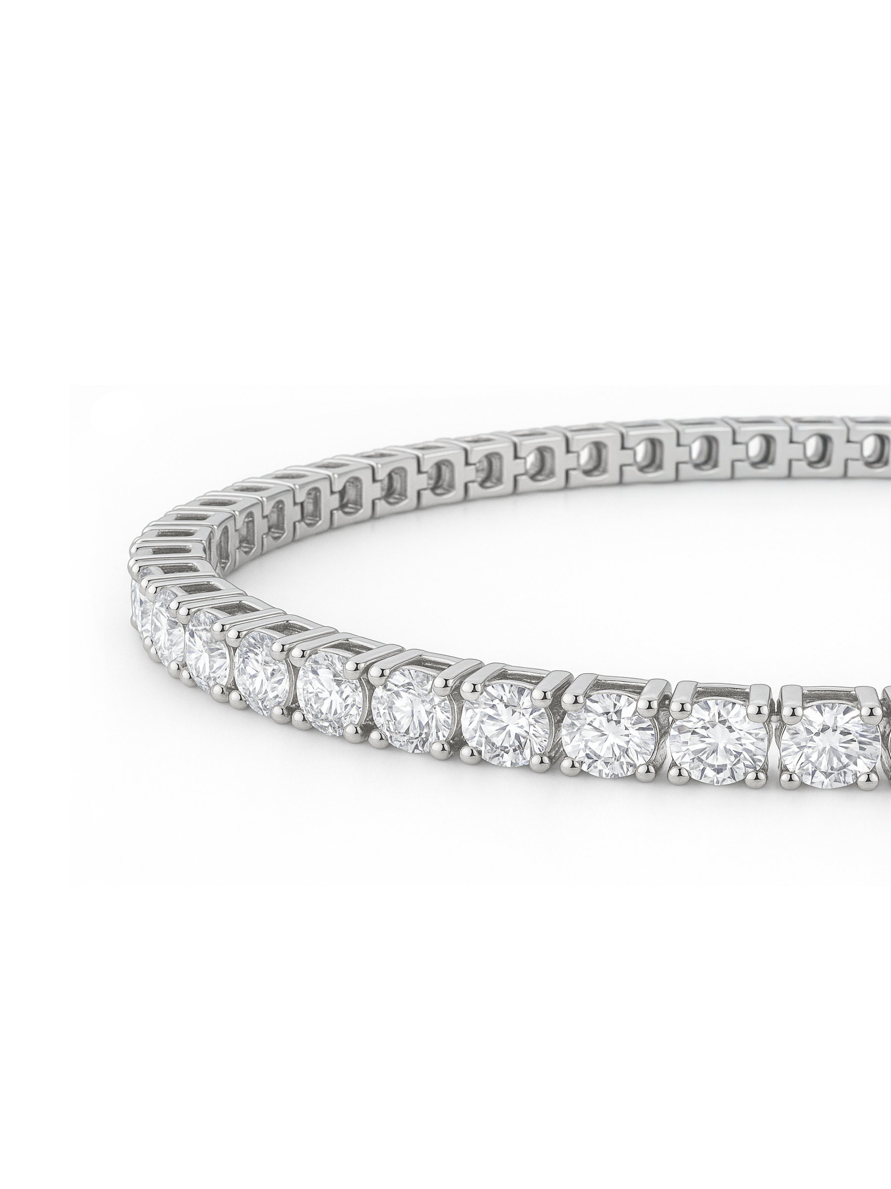 Adjustable Tennis Bracelet 18K White Gold Plated