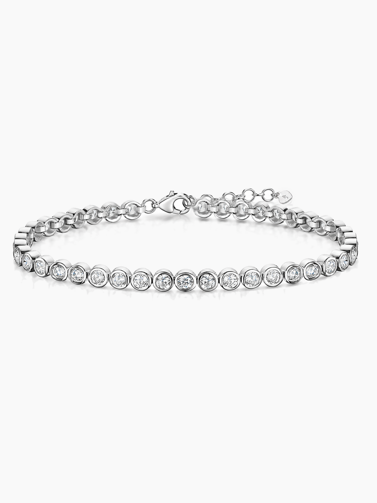 Sterling Silver Bezel Tennis Bracelet