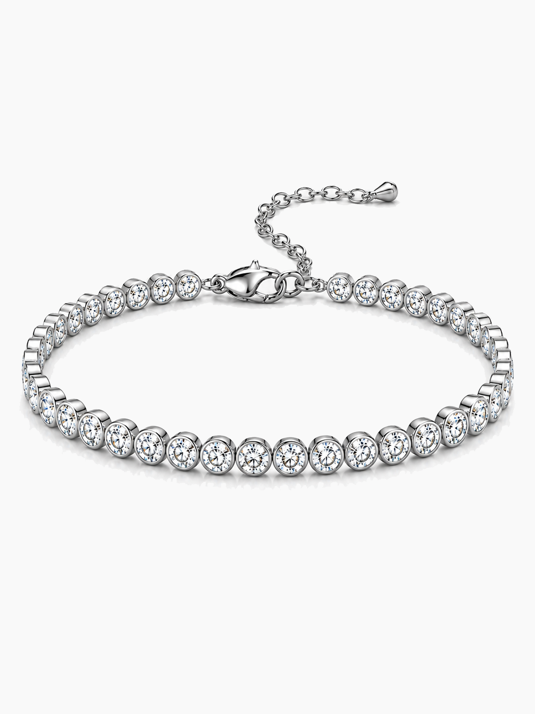 Sterling Silver Bezel Tennis Bracelet