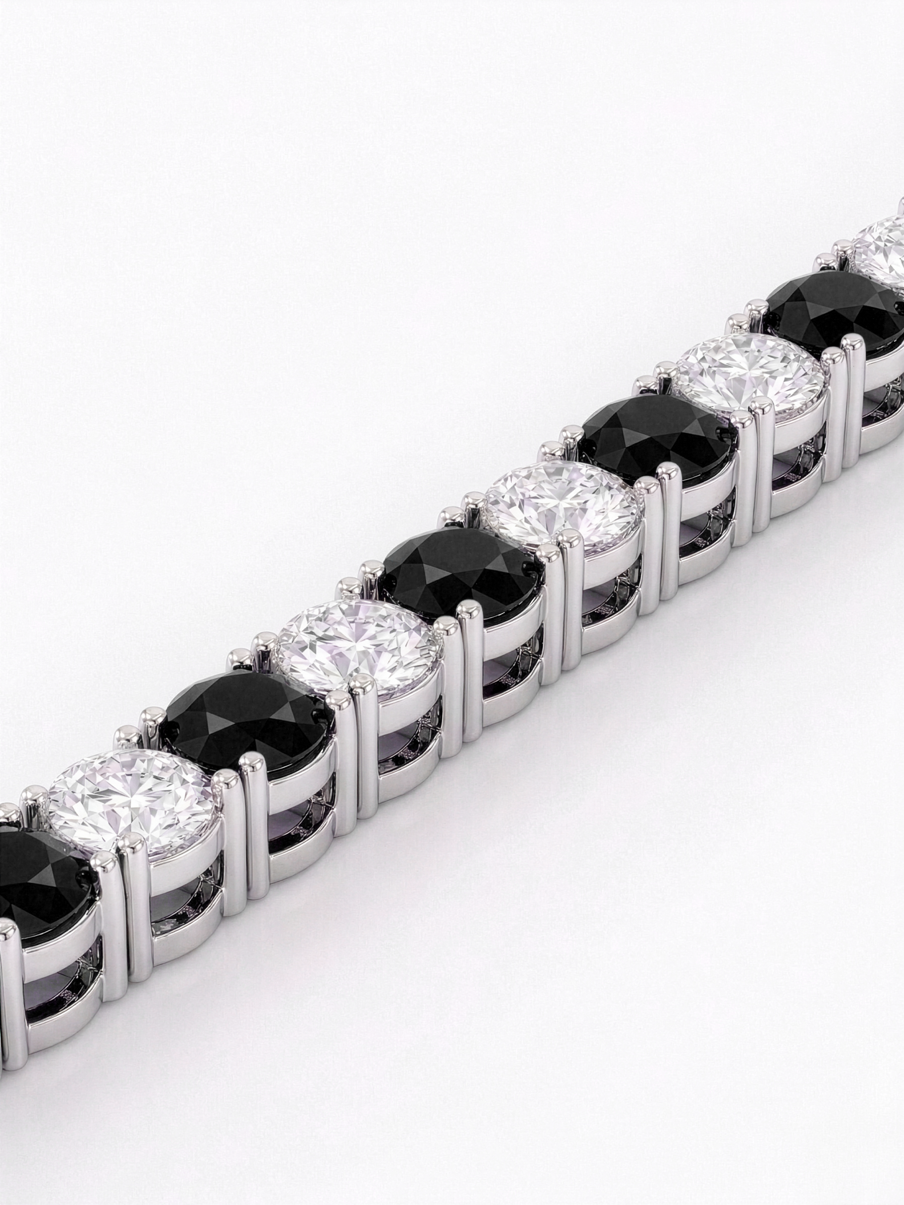 Adjustable Black Sapphire Tennis Bracelet