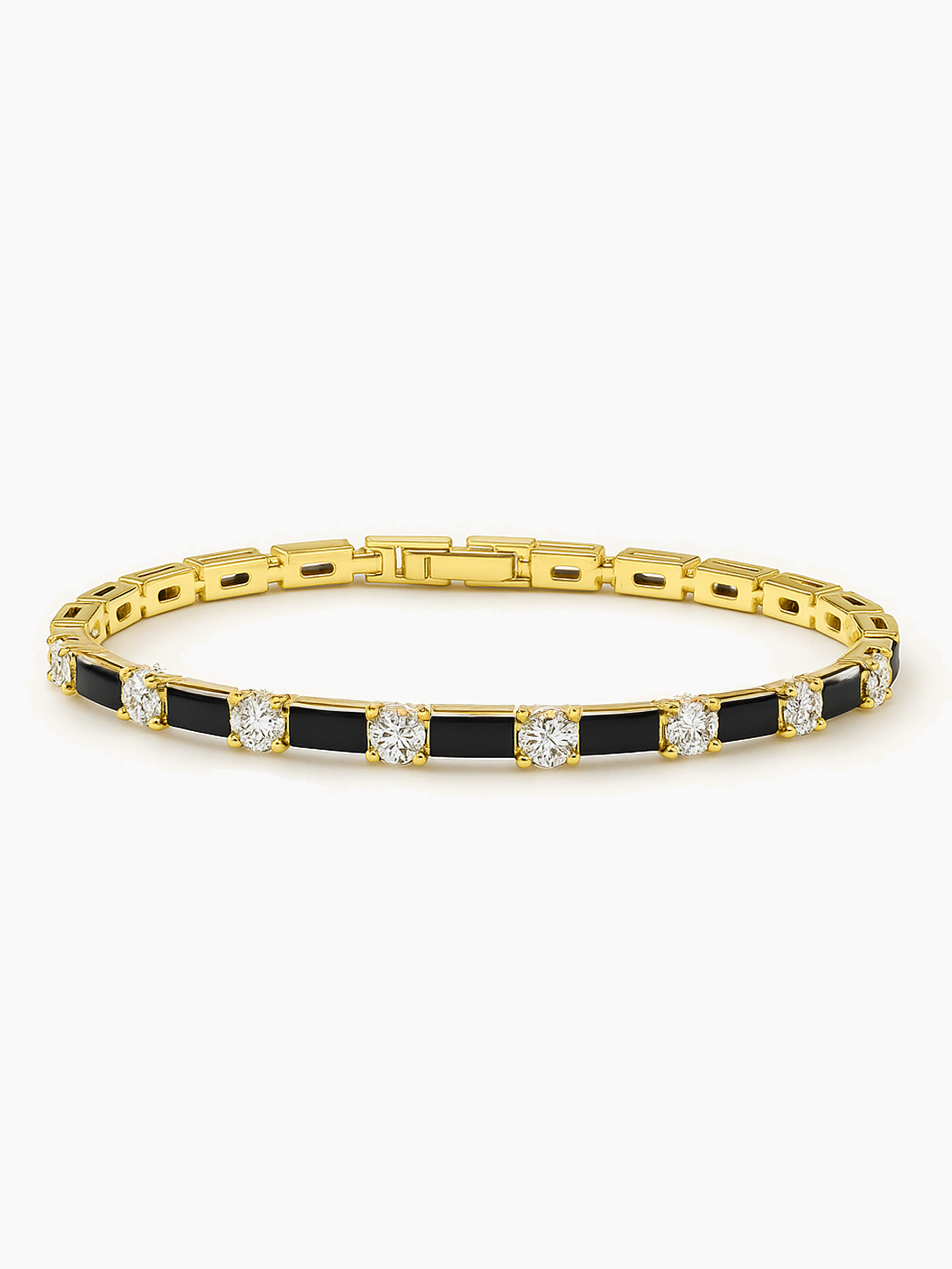 Black And Gold Tennis Bracelet By Olivia Paris