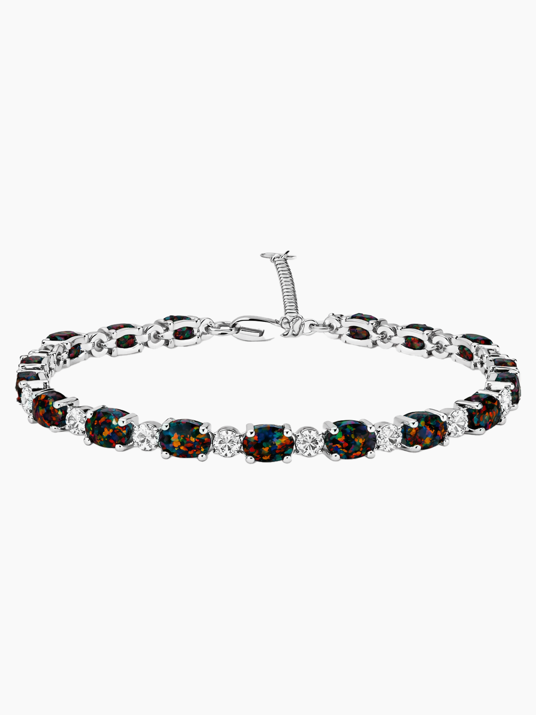 Black Opal Adjustable Bracelet Sterling Silver