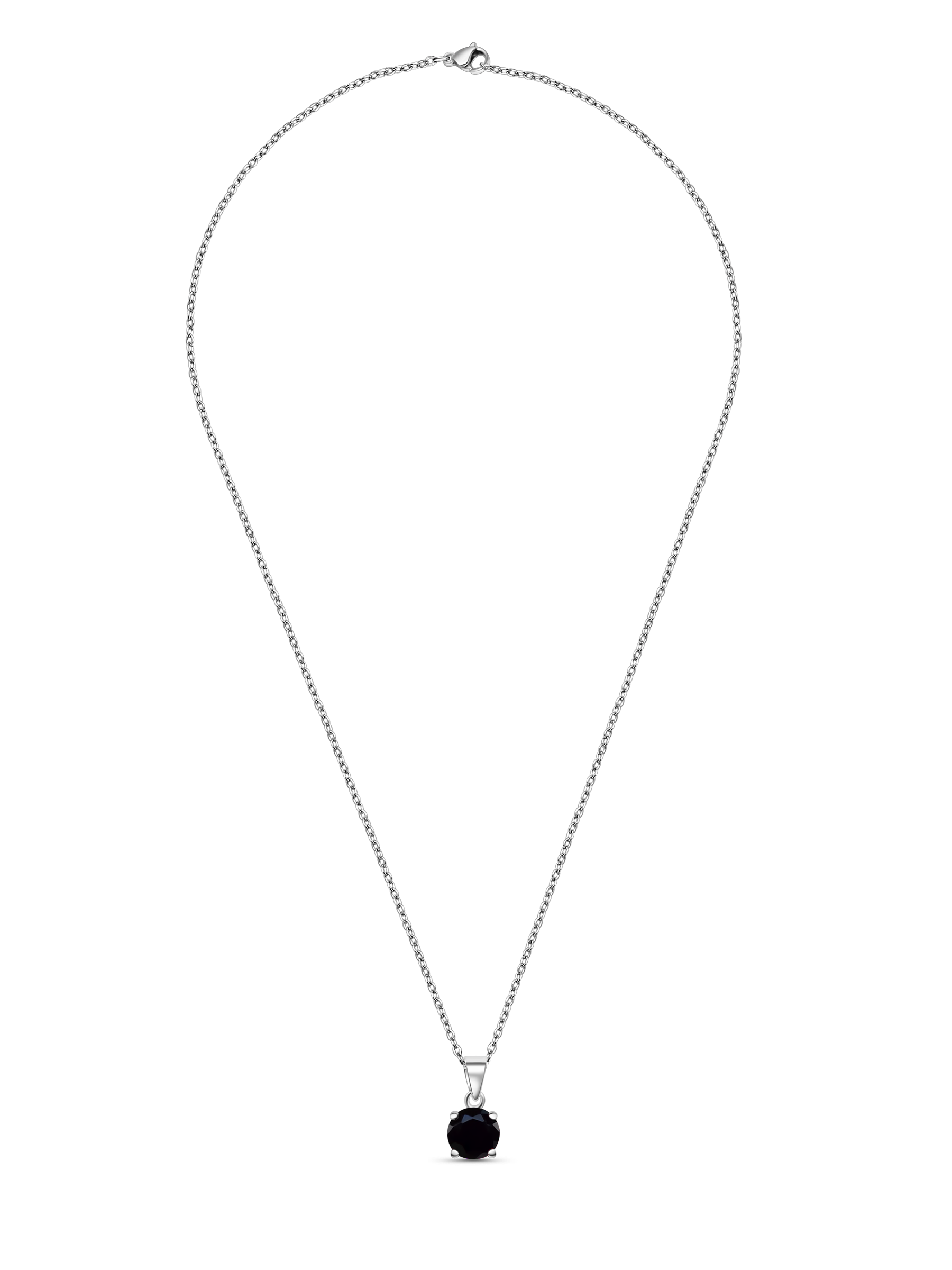 1.25ct Lab Grown Black Sapphire Pendant Necklace