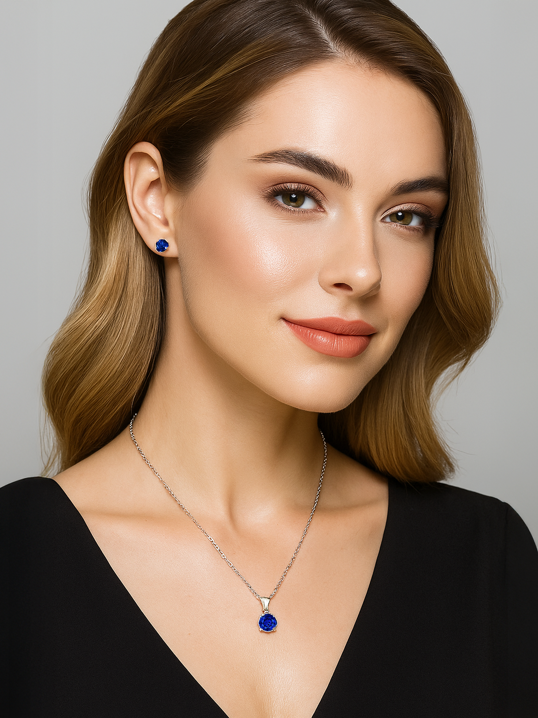 1ct Blue Sapphire Pendant Necklace