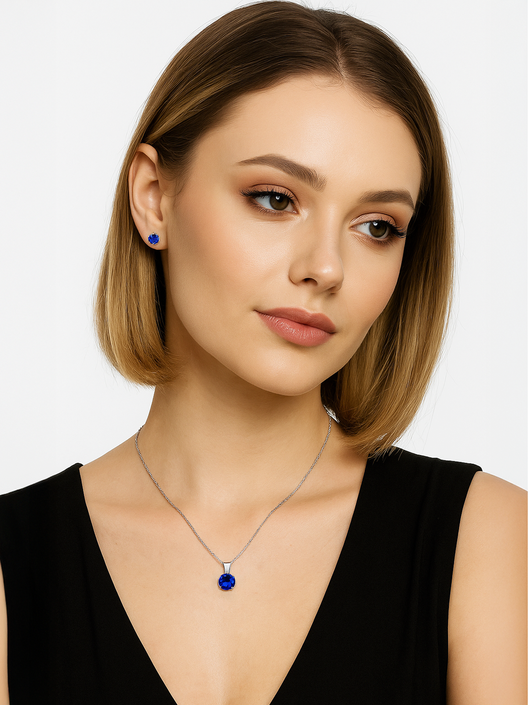 1ct Blue Sapphire Pendant Necklace
