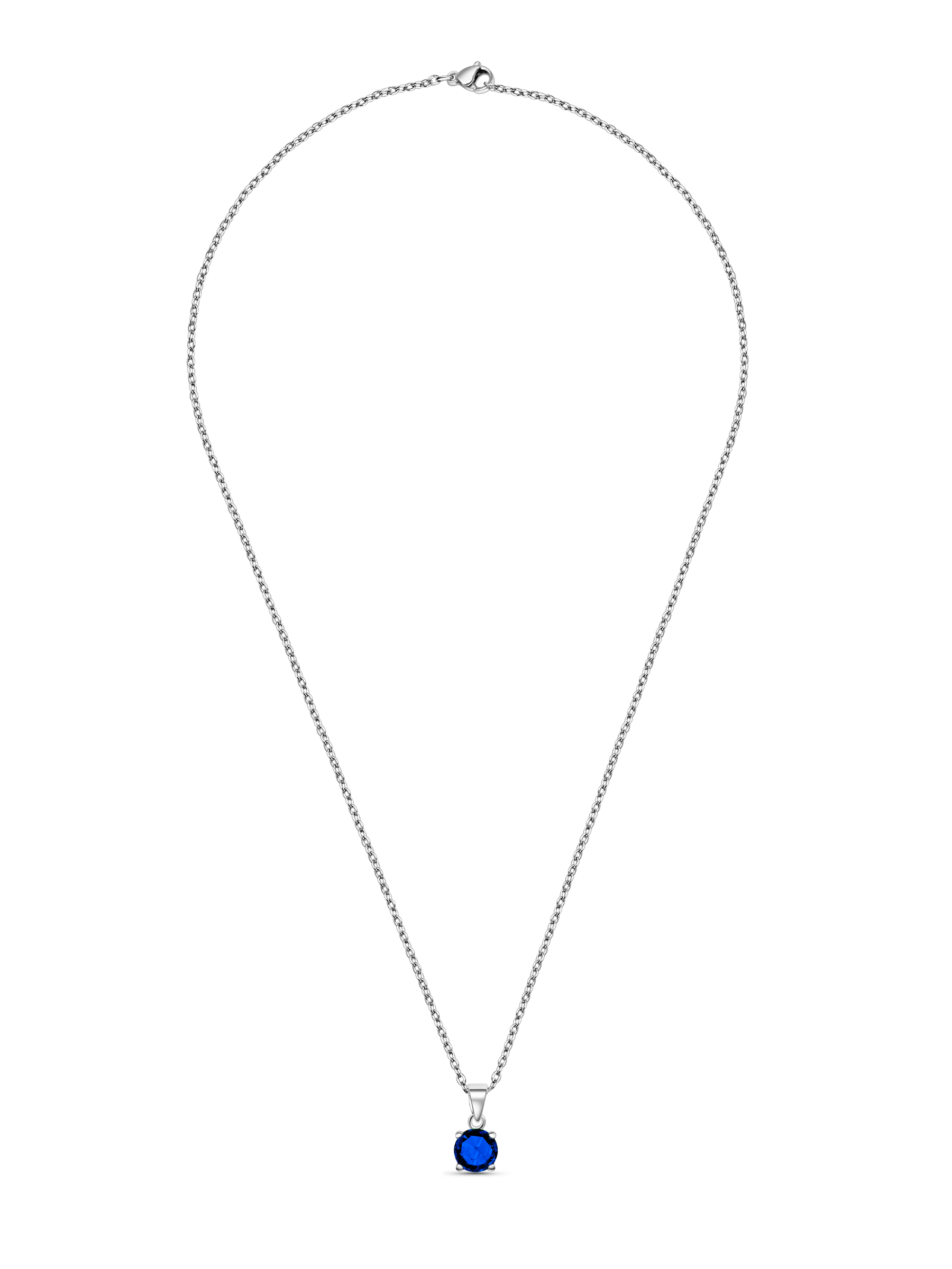 1.25ct Lab Grown Blue Sapphire Pendant Necklace