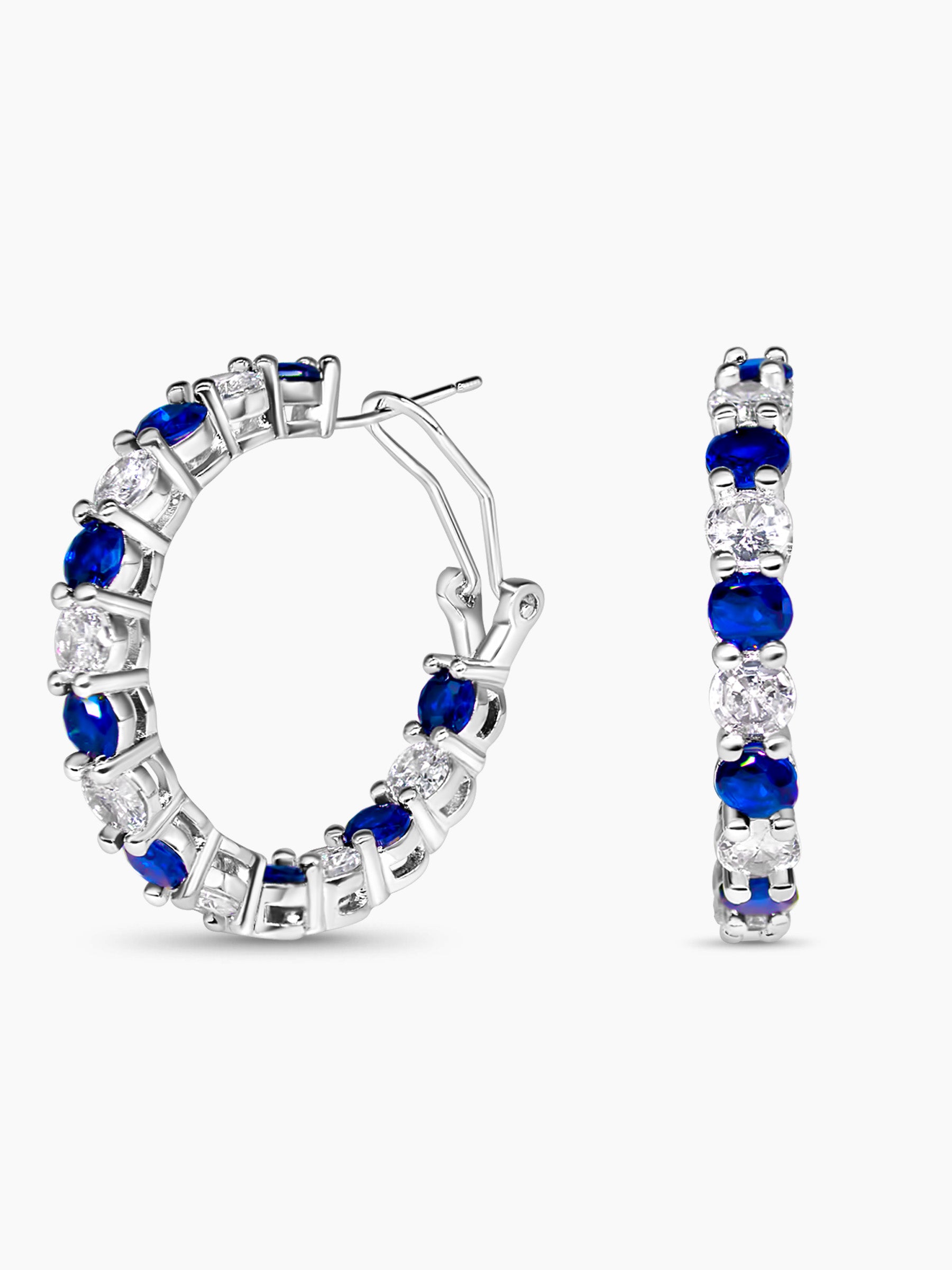 Sapphire Blue Hoop Earrings