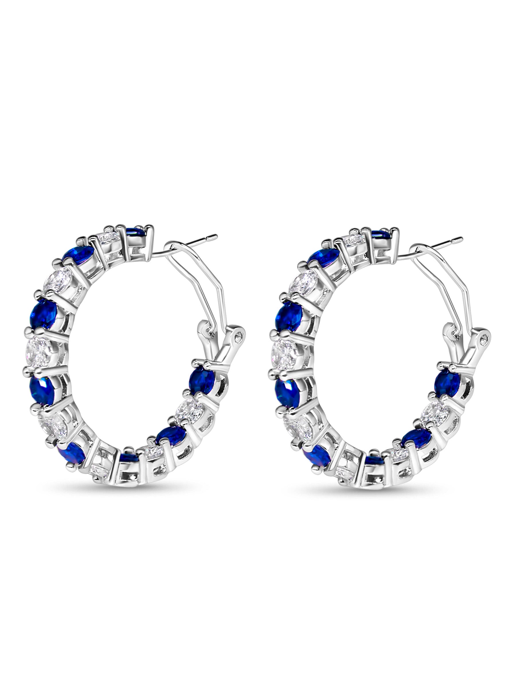 Sapphire Blue Hoop Earrings