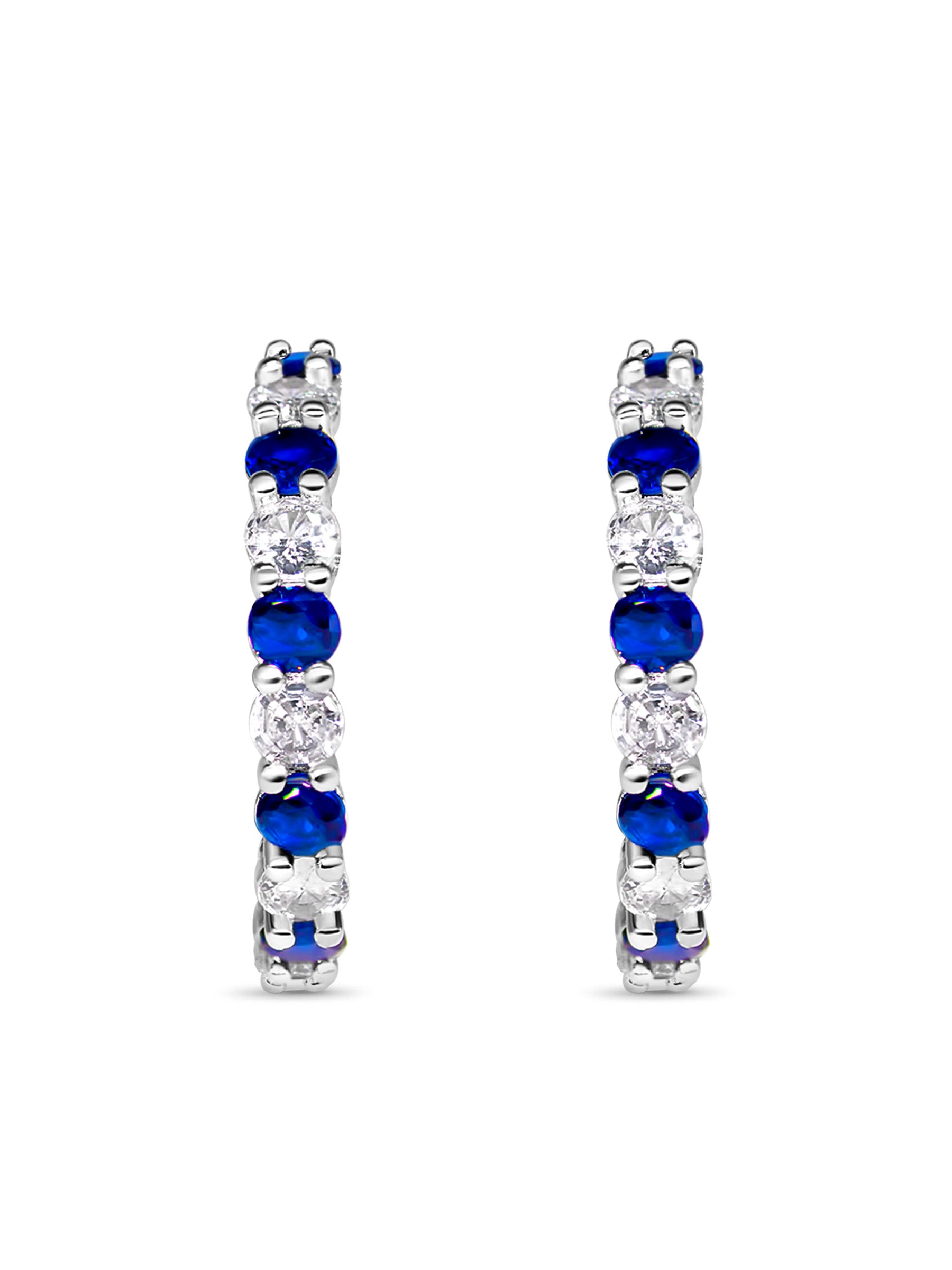 Sapphire Blue Hoop Earrings