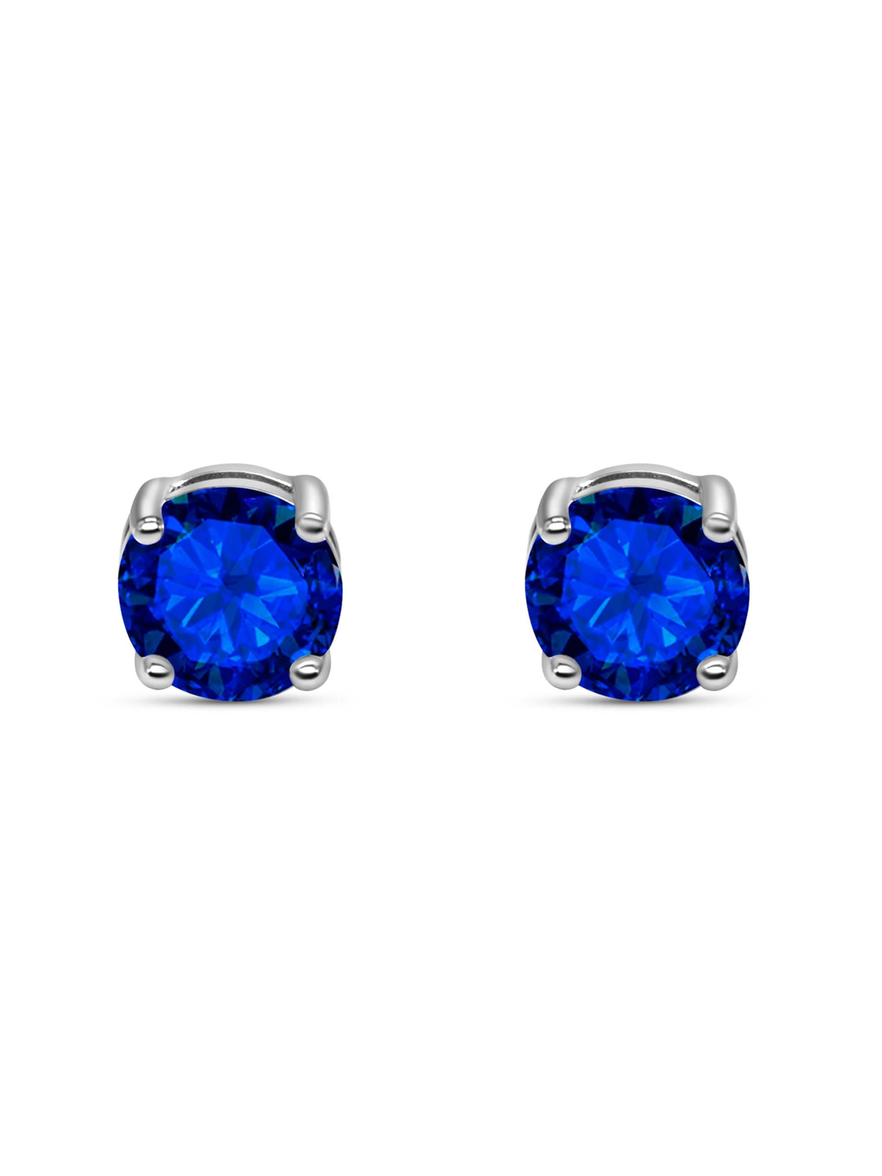 Blue Sapphire Stud Earrings 925 Sterling Silver