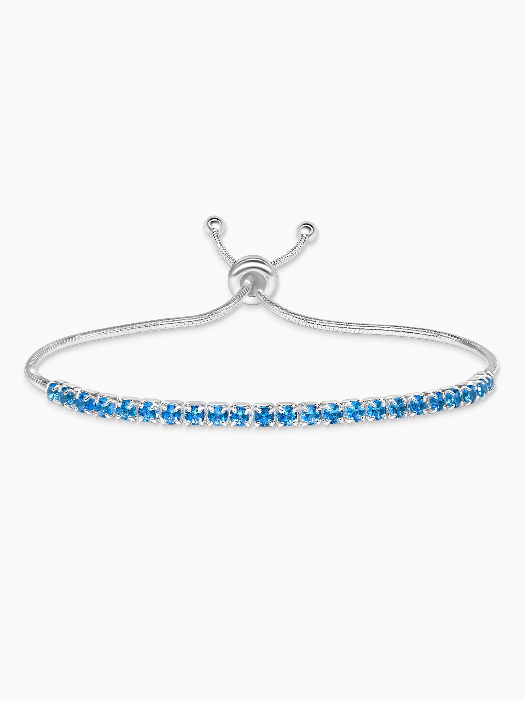 Blue Tennis Bracelet Sterling Silver