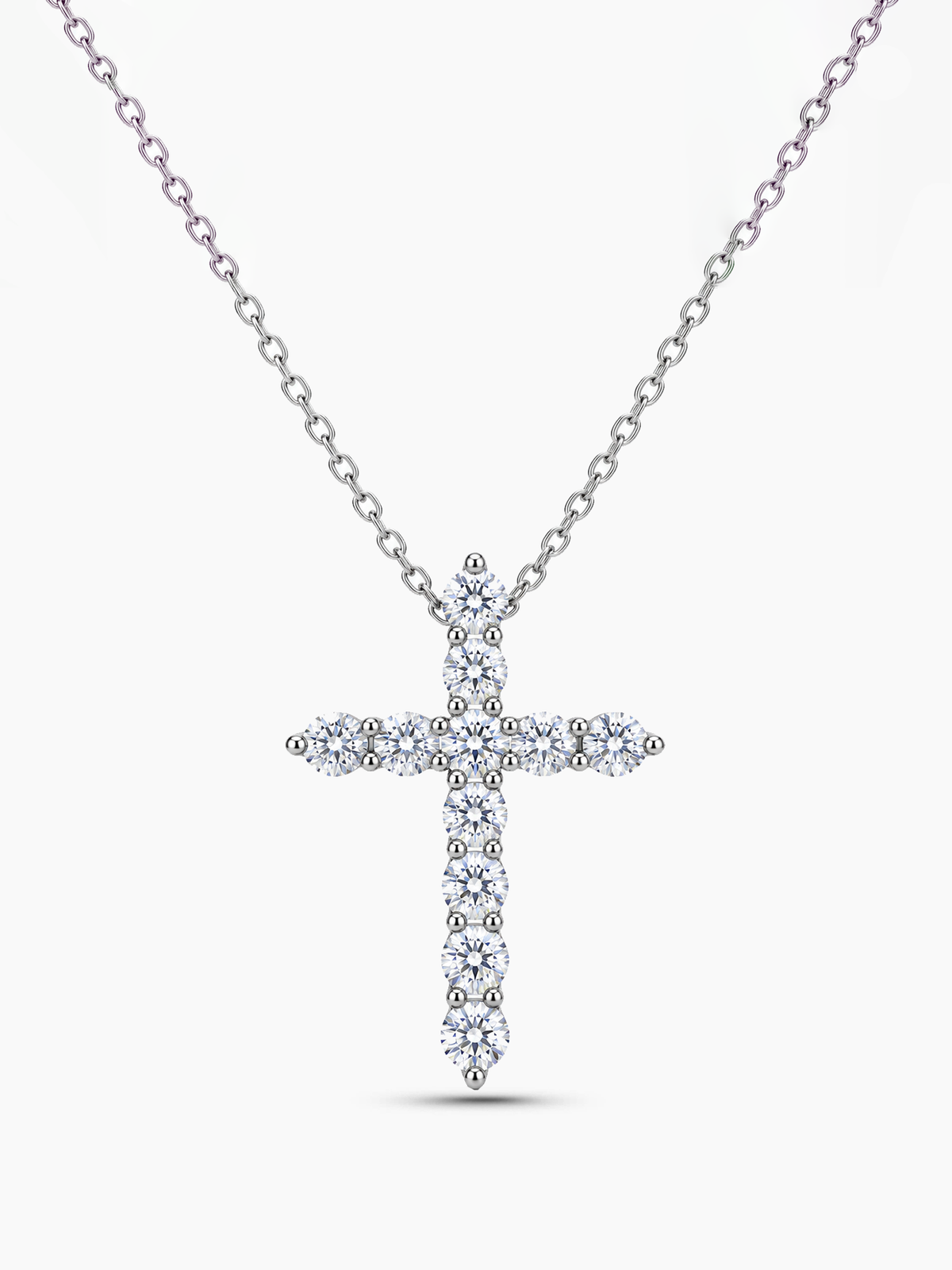 Moissanite Cross Pendant Necklace