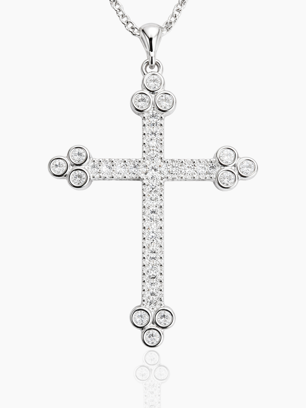 Cross Moissanite Edge Necklace
