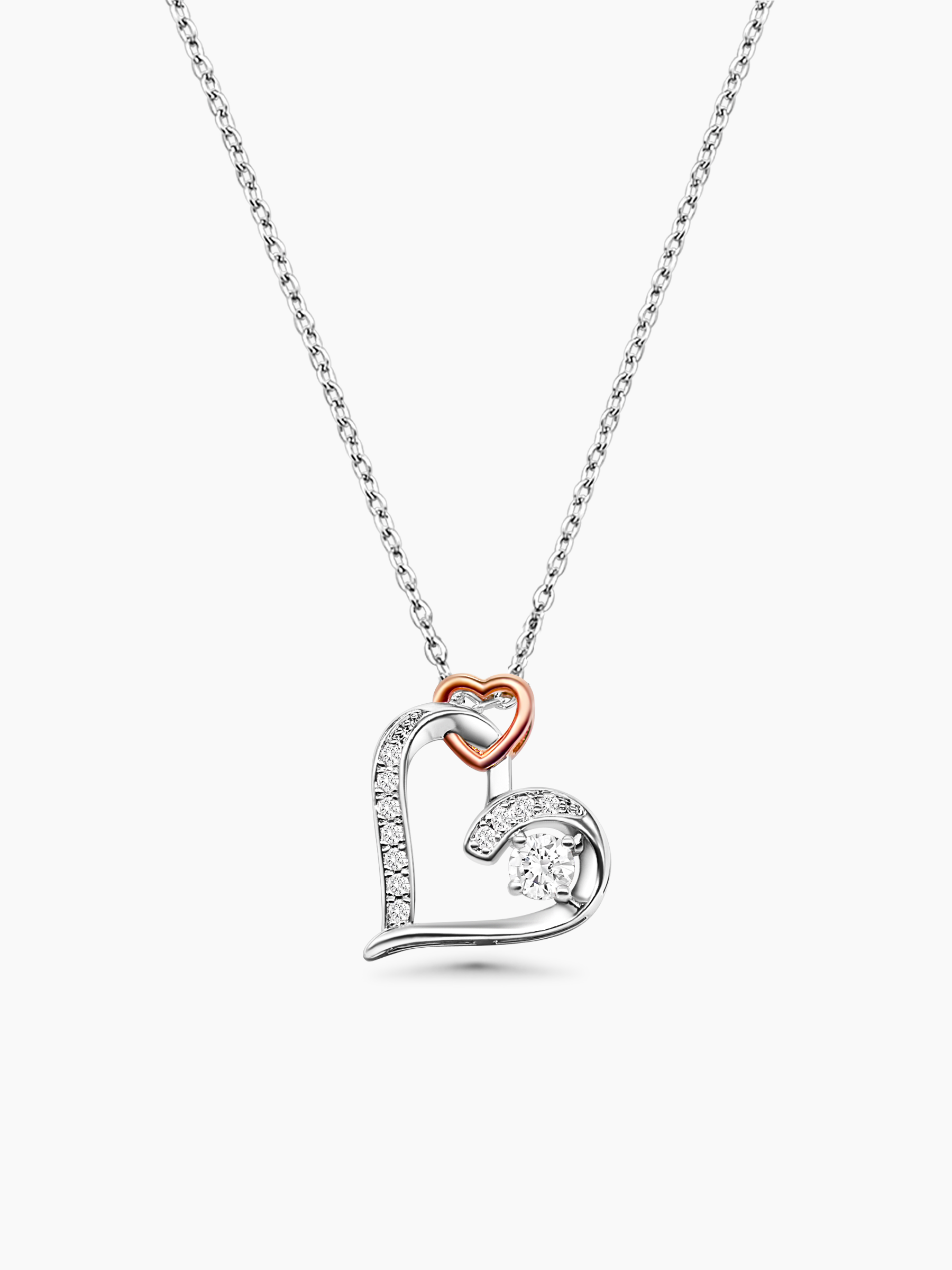 18K White Gold Plated Infinity Love Heart Necklace