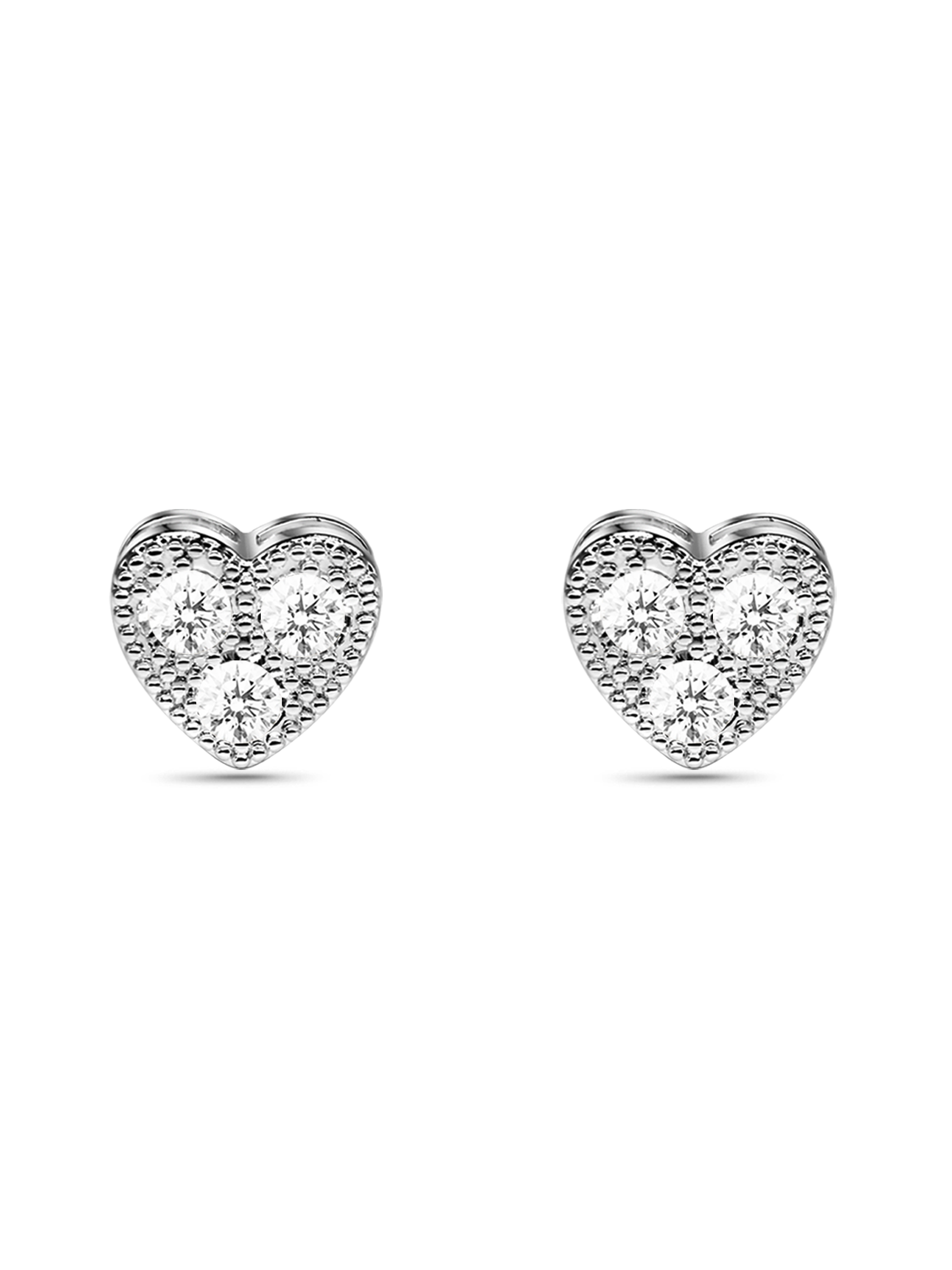 silver heart necklace and earring set