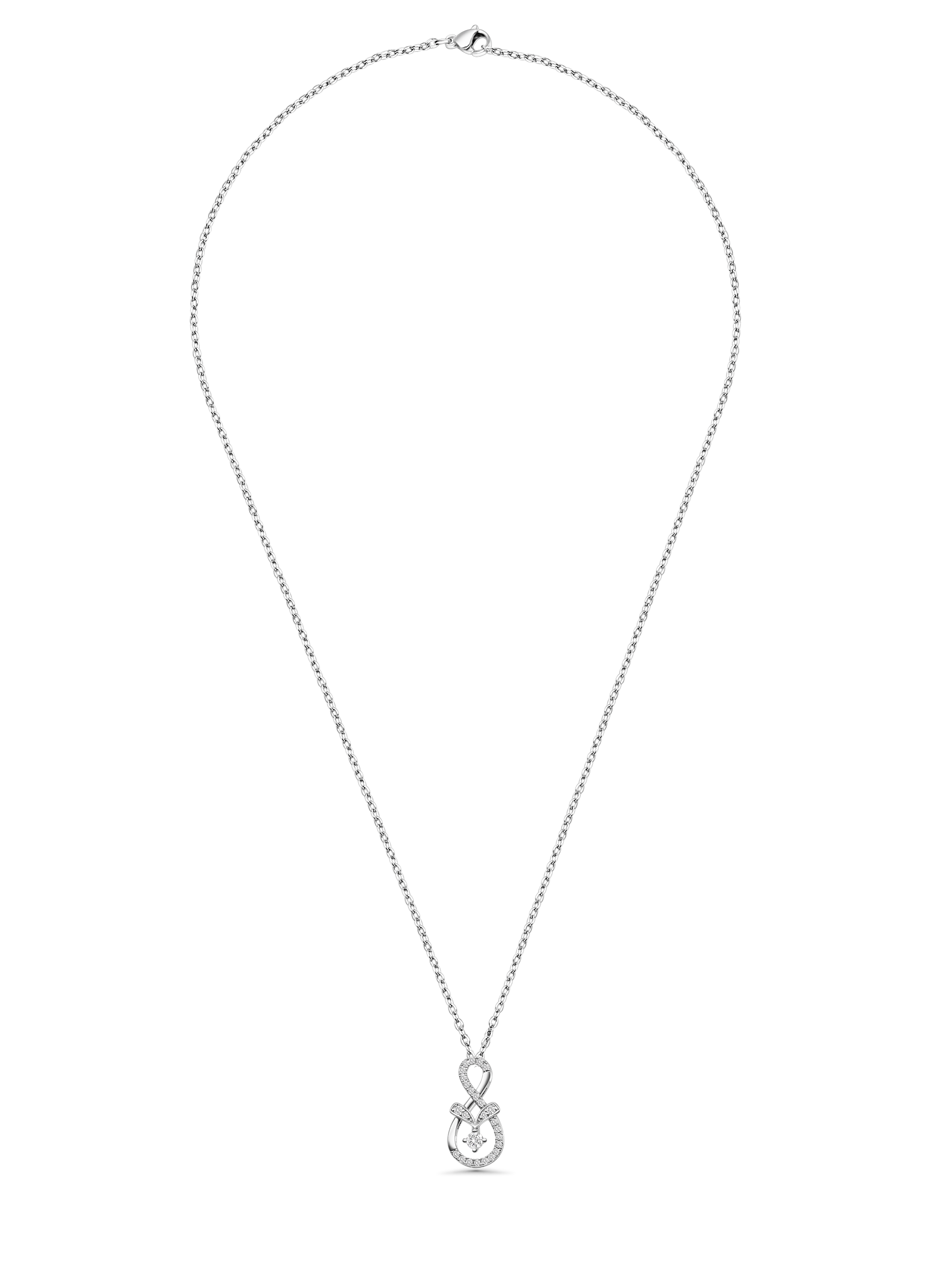 Sparkling Infinity Necklace 18K White Gold Plated