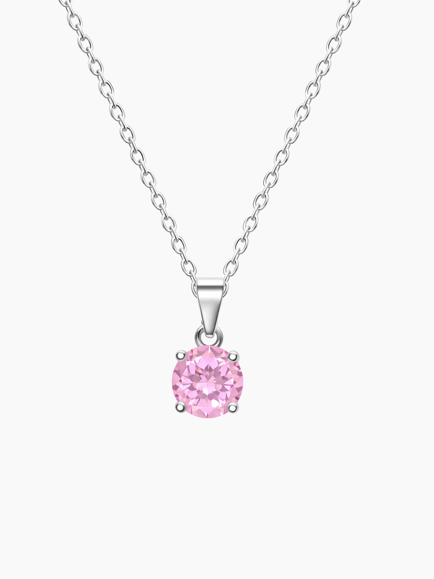 1.25Ct Lab Grown Light Pink Topaz Pendant Necklace
