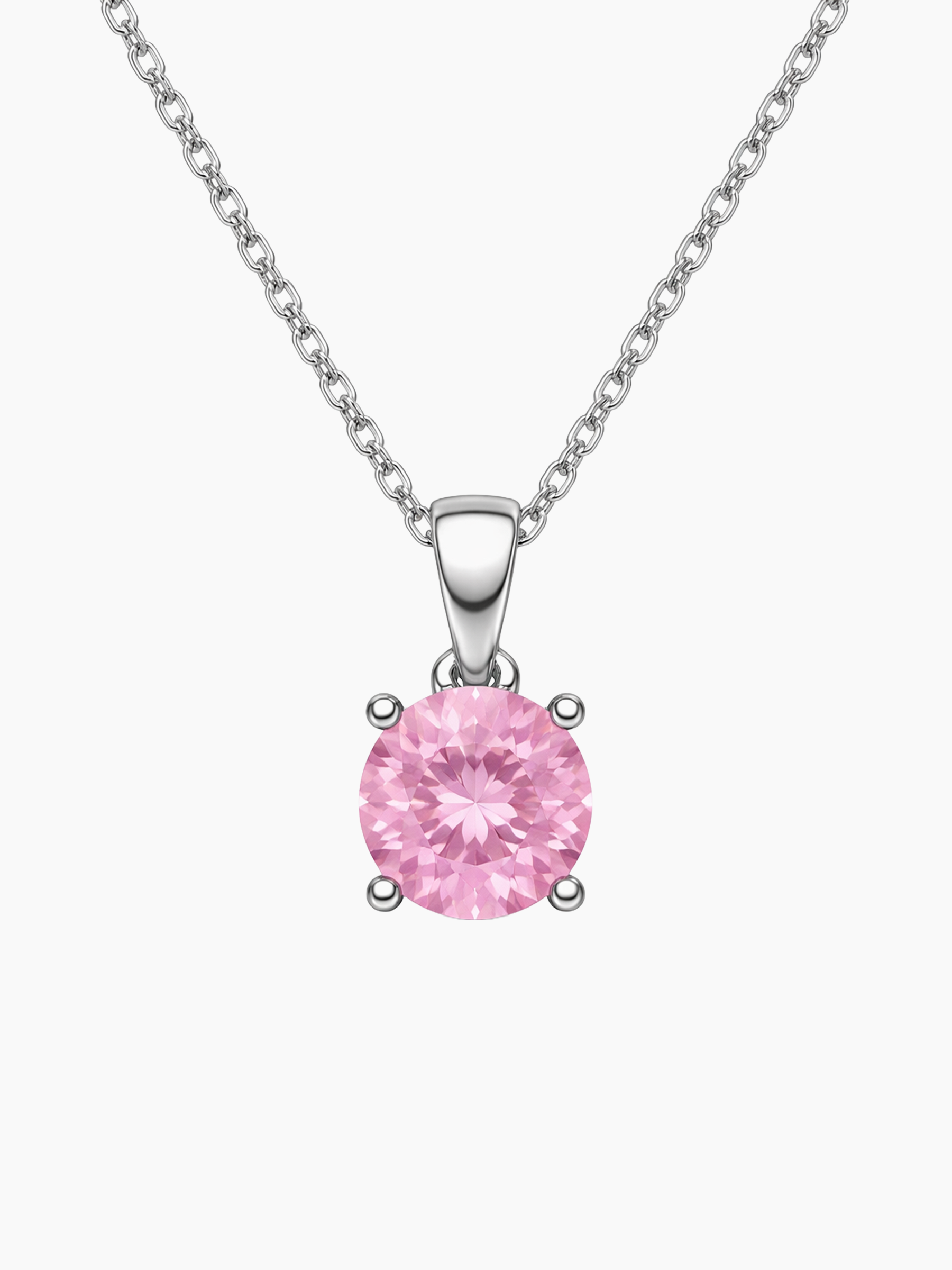 2ct Lab Grown Light Pink Topaz Pendant Necklace