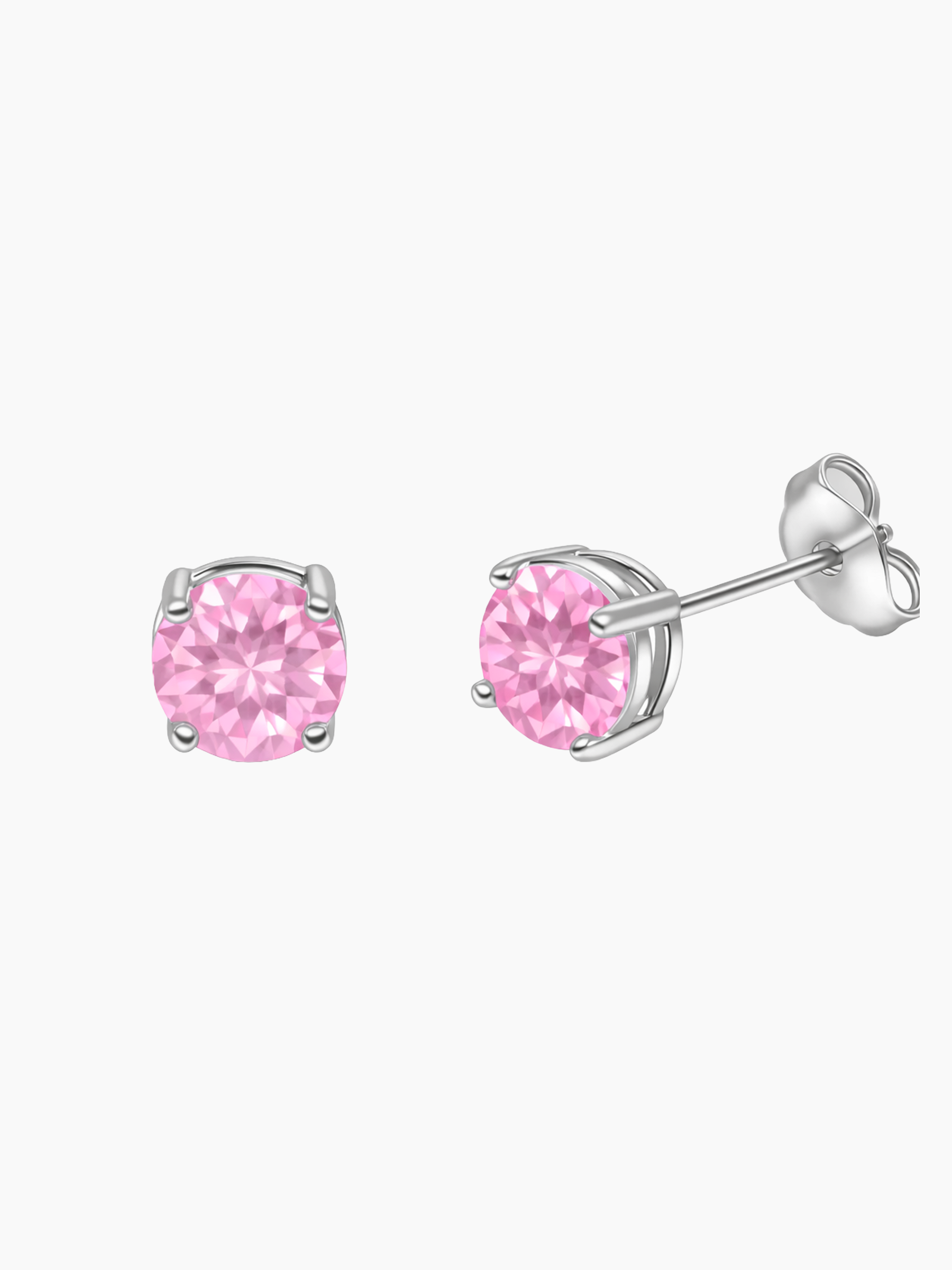 Light Pink Topaz Lab Grown Stud Earrings