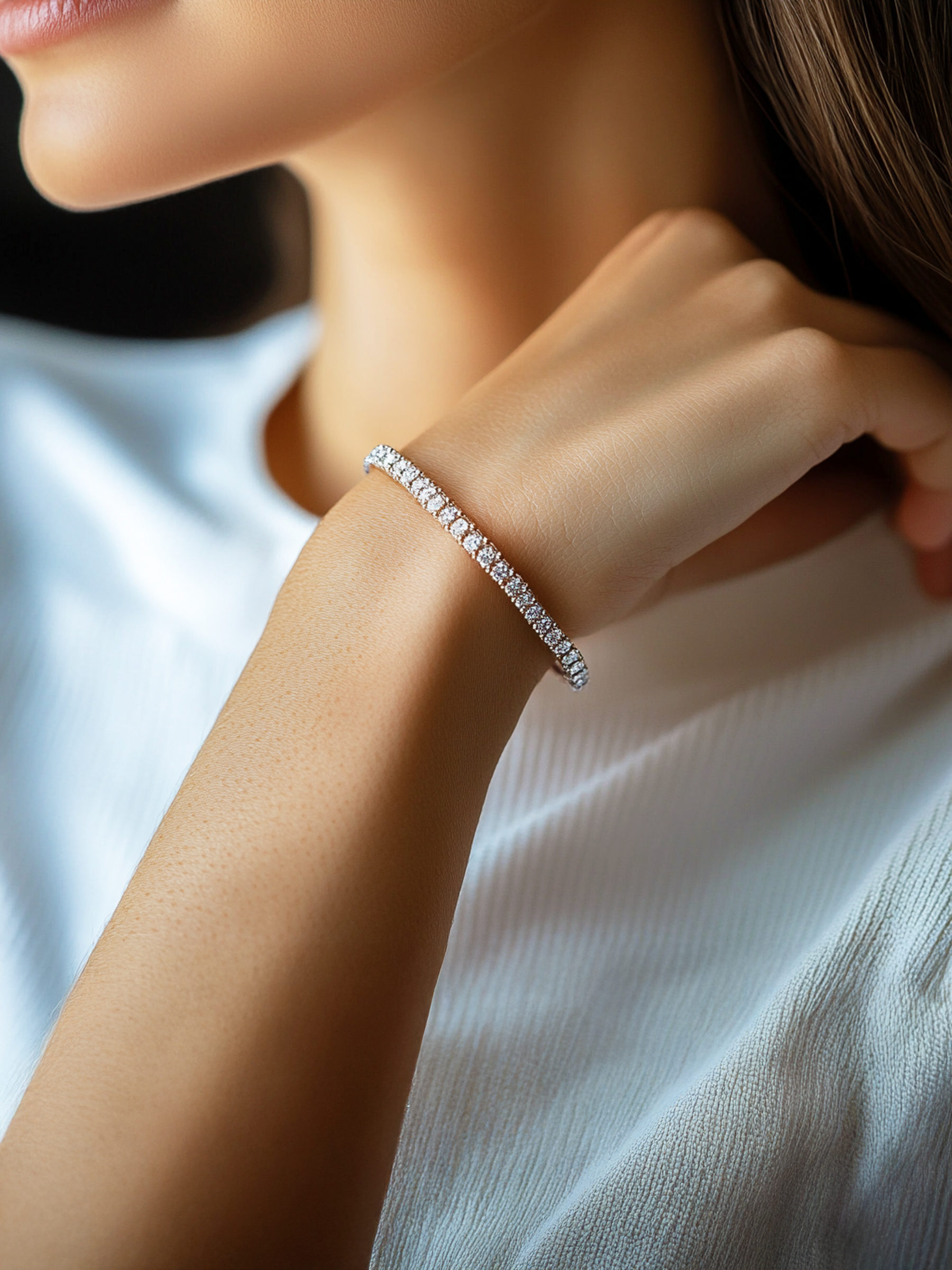 Sparkling Tennis Bracelet AJ™ Rhodium Plated