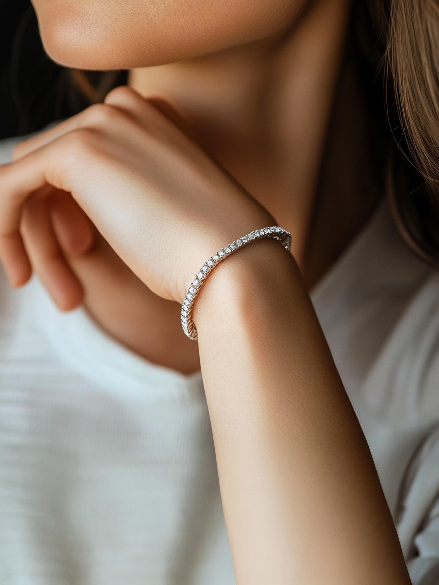 Sparkling Tennis Bracelet 18K White Gold Plated