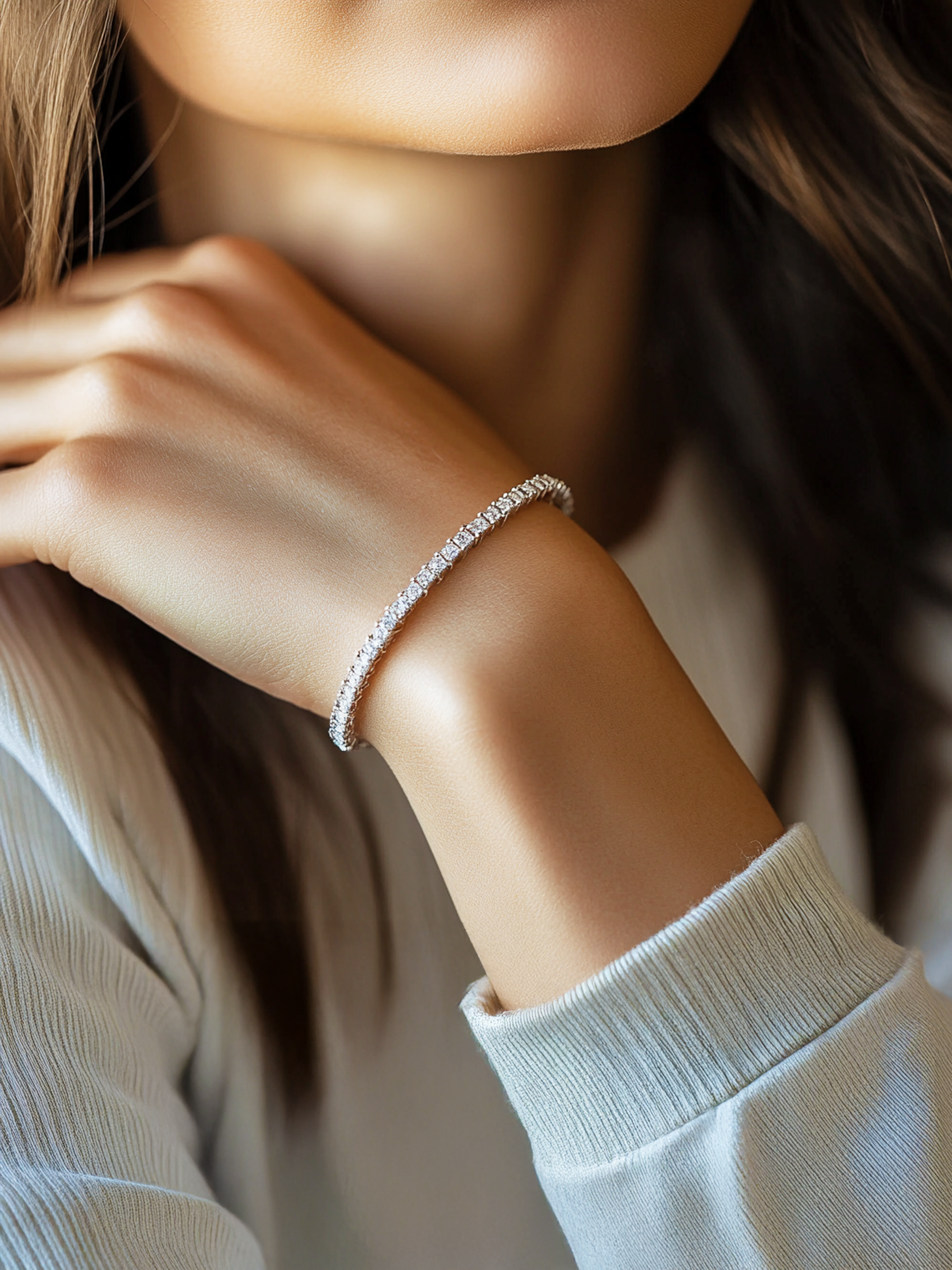 Sparkling Tennis Bracelet AJ™ Rhodium Plated
