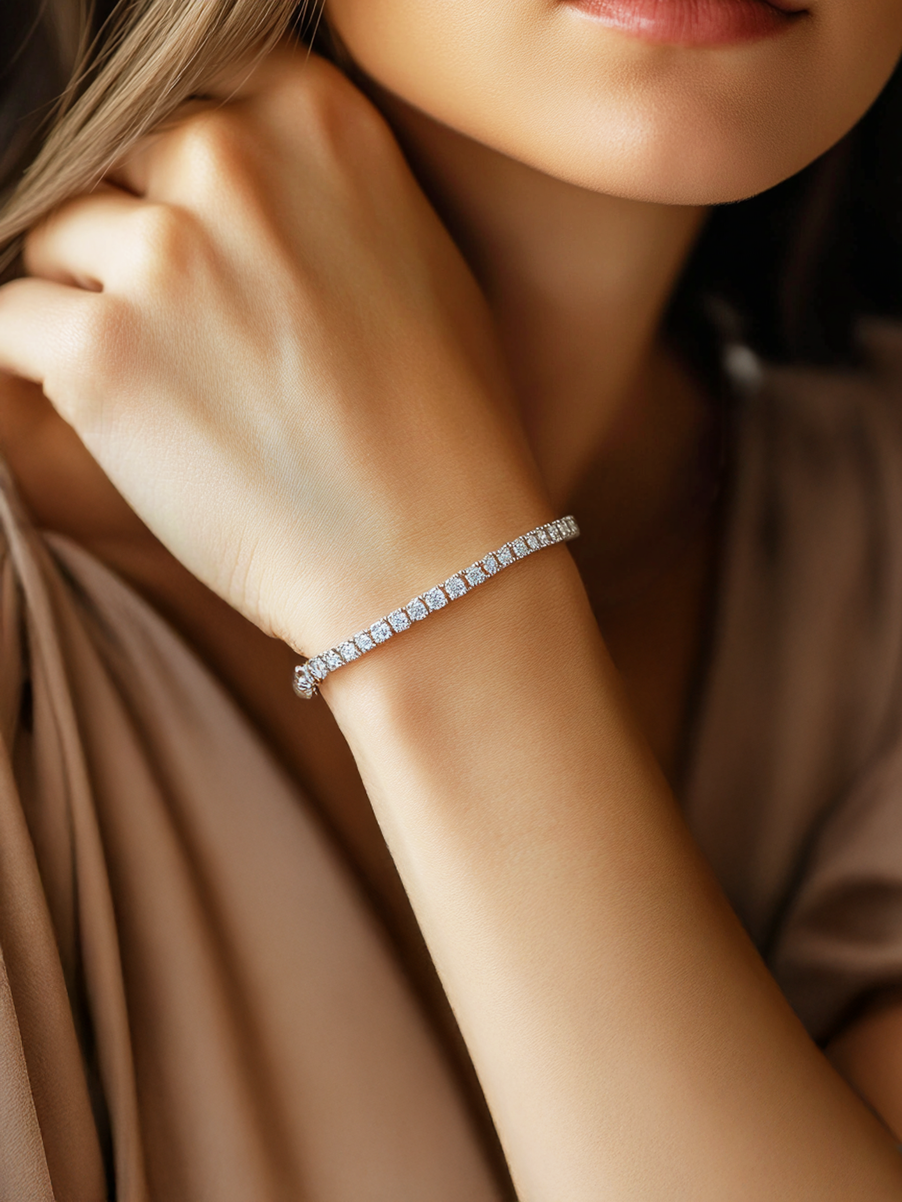 Sparkling Tennis Bracelet AJ™ Rhodium Plated