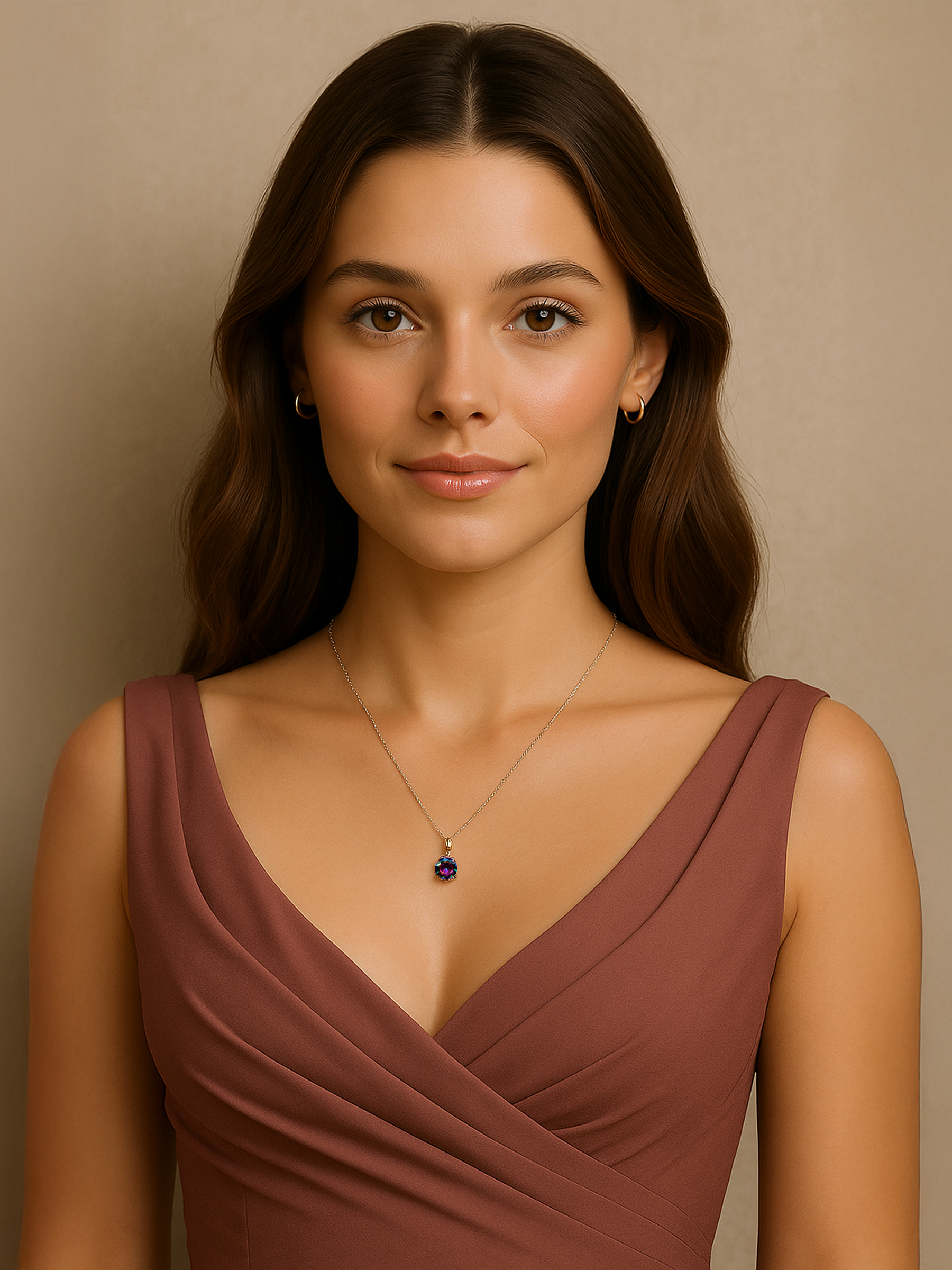 1ct Mystic Topaz Pendant Necklace