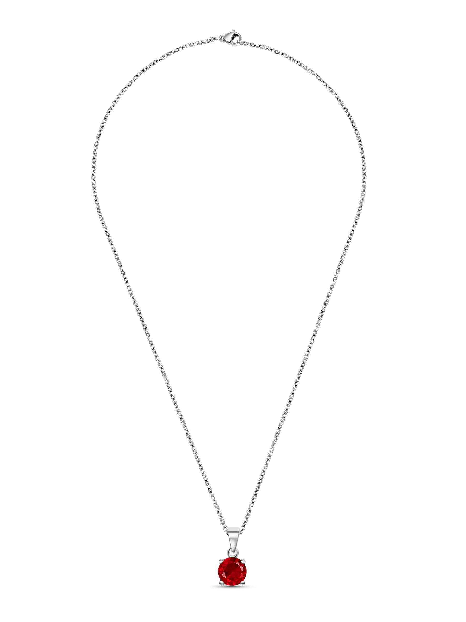 2ct Lab Grown Ruby Pendant Necklace