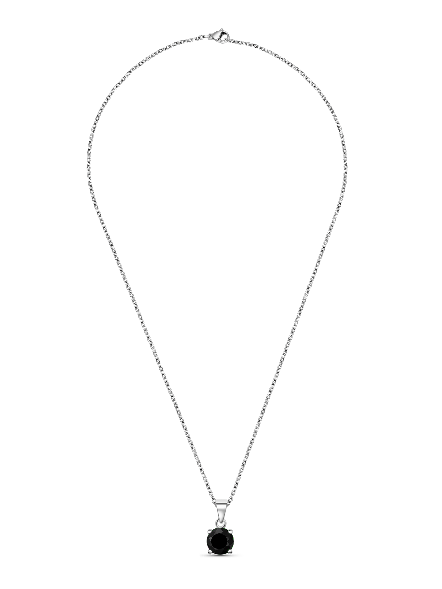 2ct Lab Grown Black Sapphire Pendant Necklace