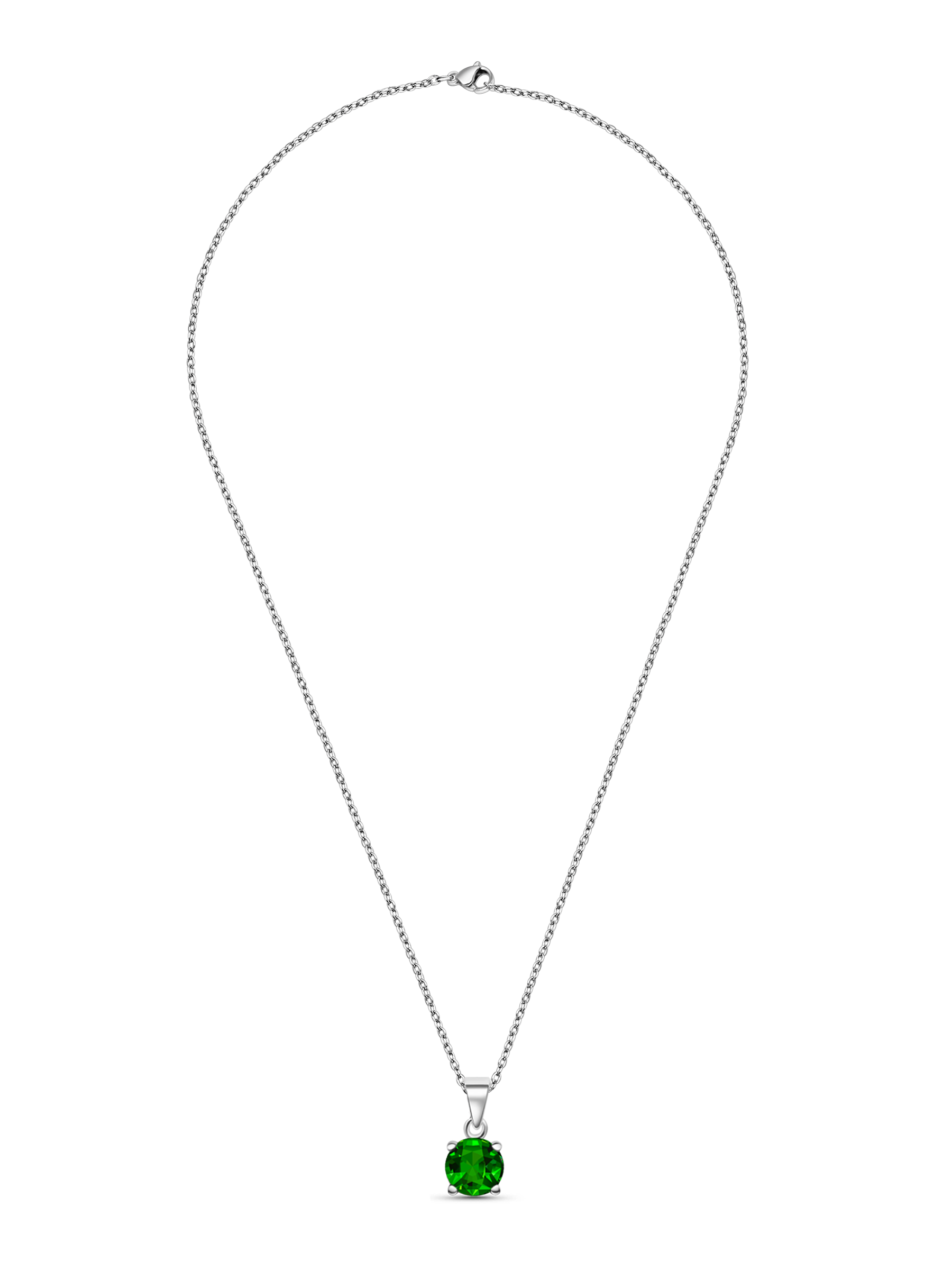 2ct Lab Grown Emerald Pendant Necklace