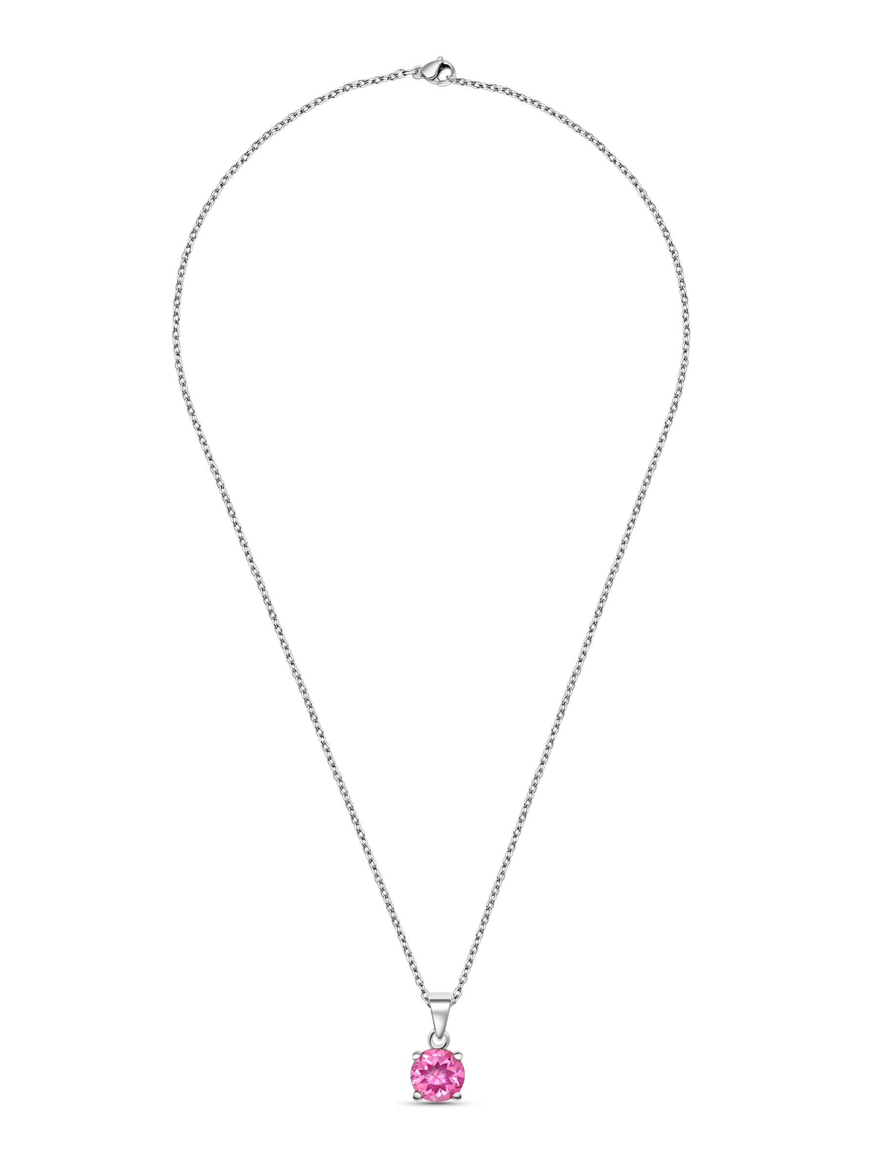 2ct Lab Grown Pink Sapphire Pendant Necklace
