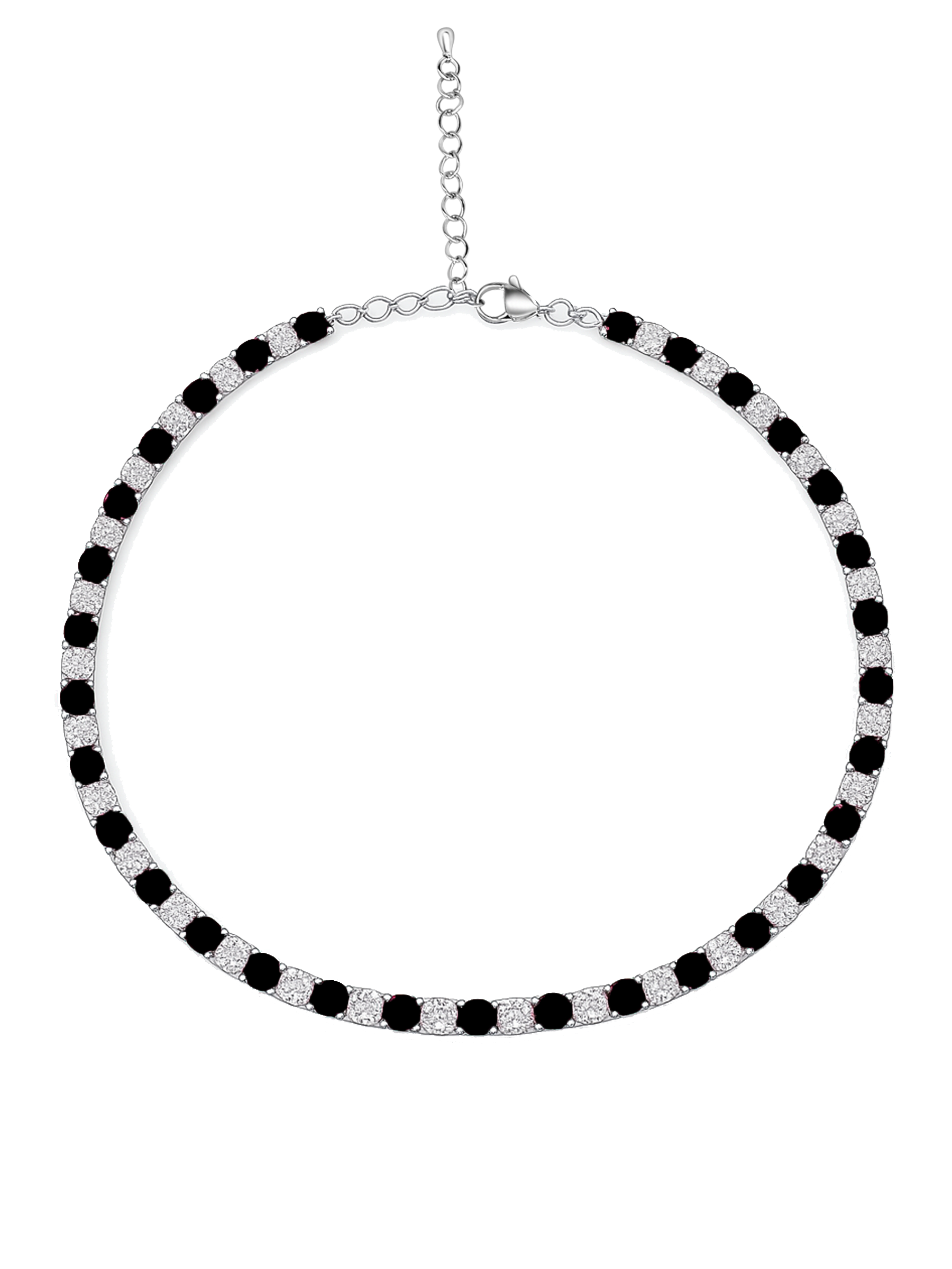 Sparkling Black Sapphire Tennis Necklace AJ™ Rhodium Plated