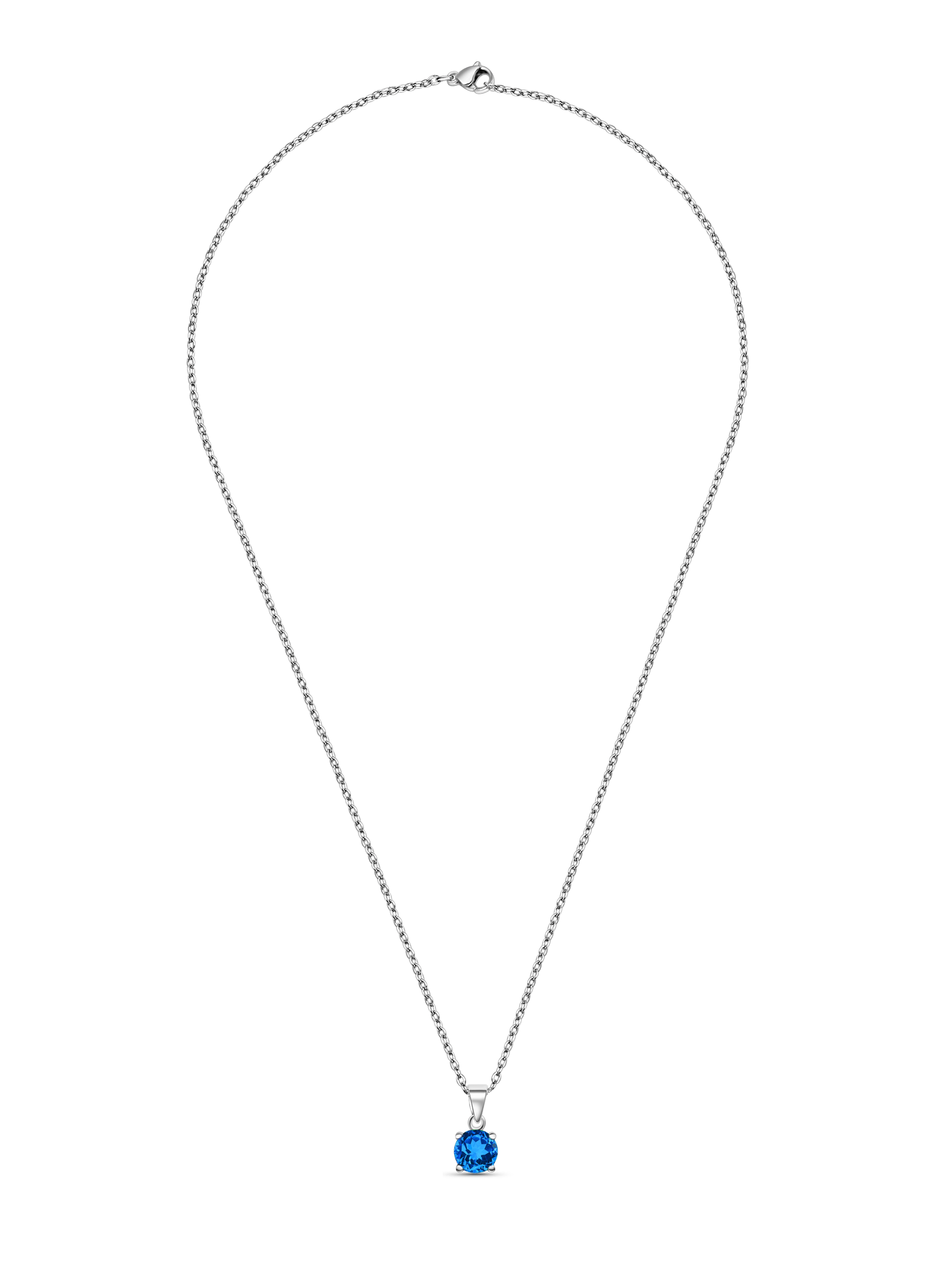 1.25ct Lab Grown Aquamarine Blue Sapphire Pendant Necklace