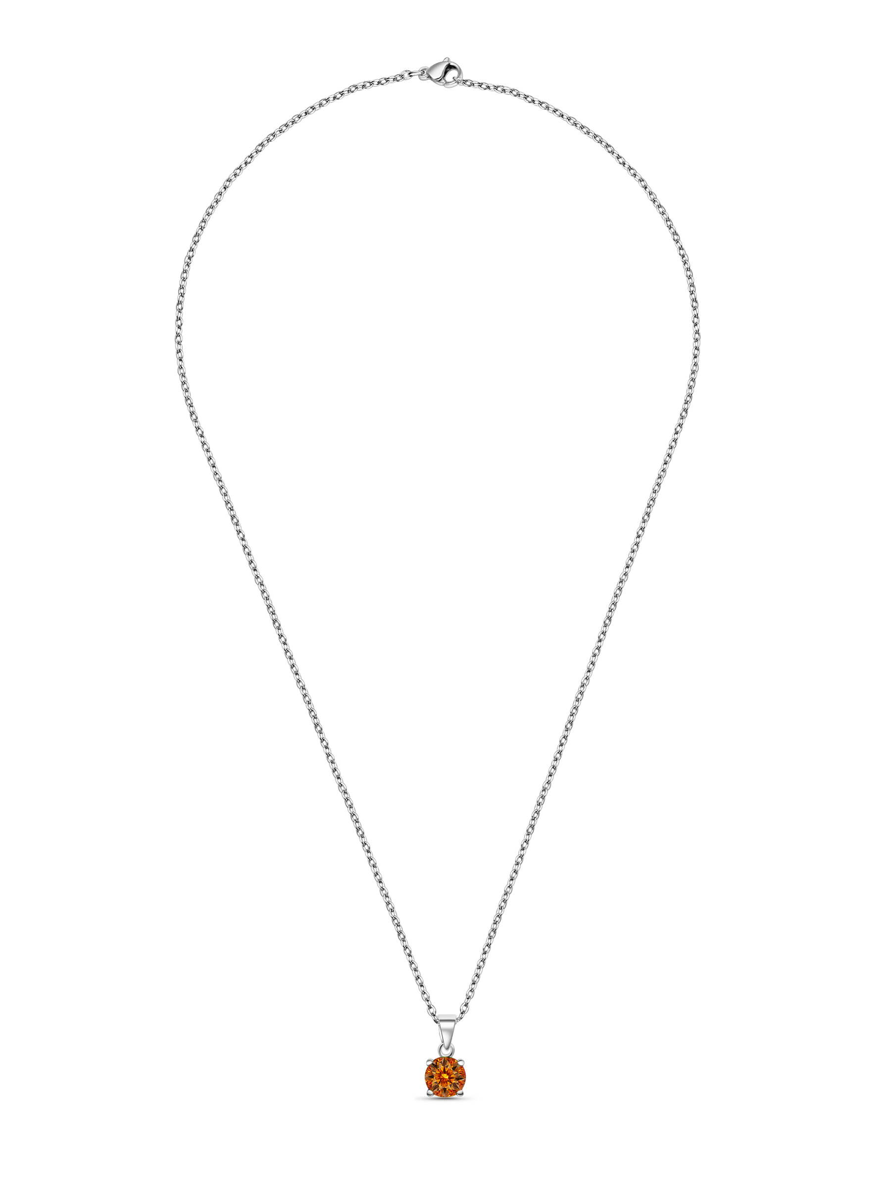 1.25ct Lab Grown Yellow Topaz Pendant Necklace