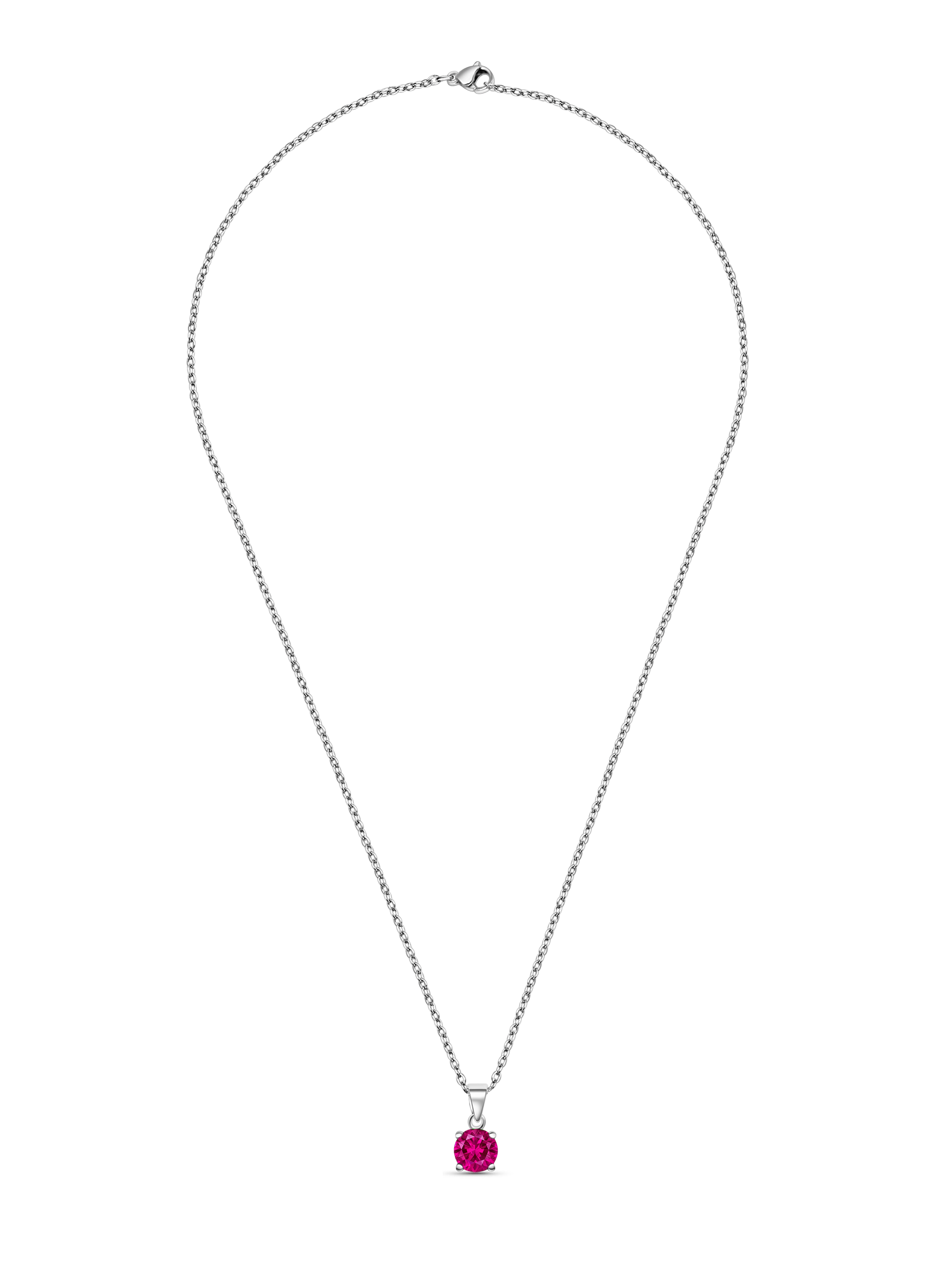 2ct Lab Grown Rose Pink Tourmaline Pendant Necklace